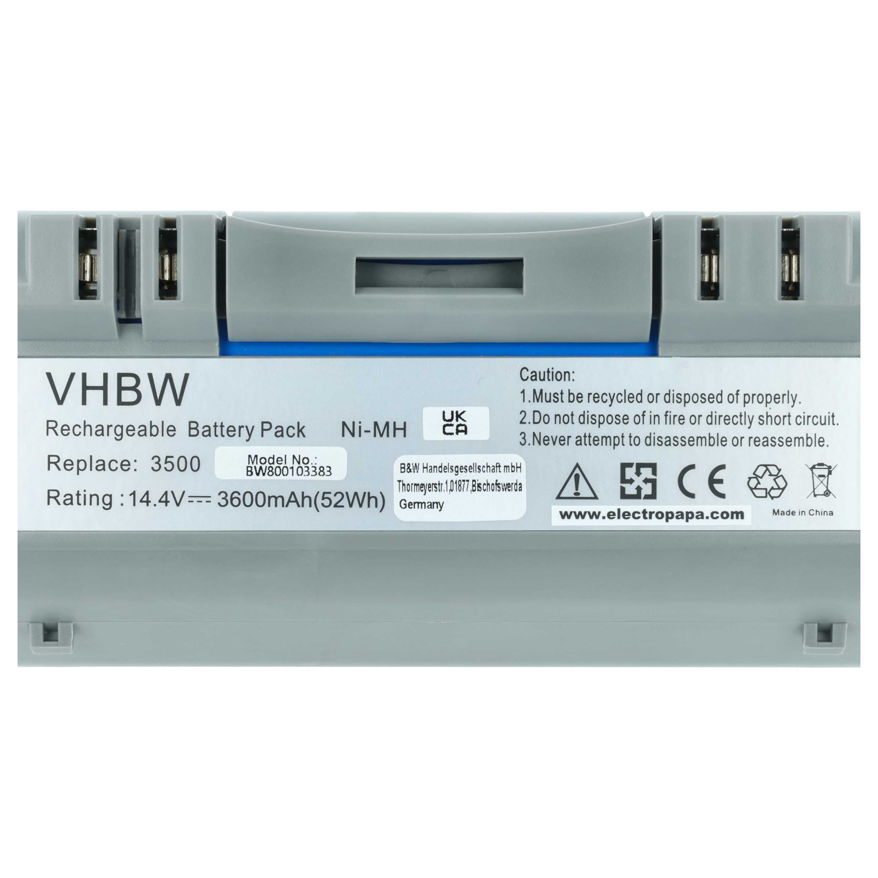 Battery replaces AEG SP385-BAT, 14904, SP5832 for iRobot 3600mAh, 14.4V, NiMH