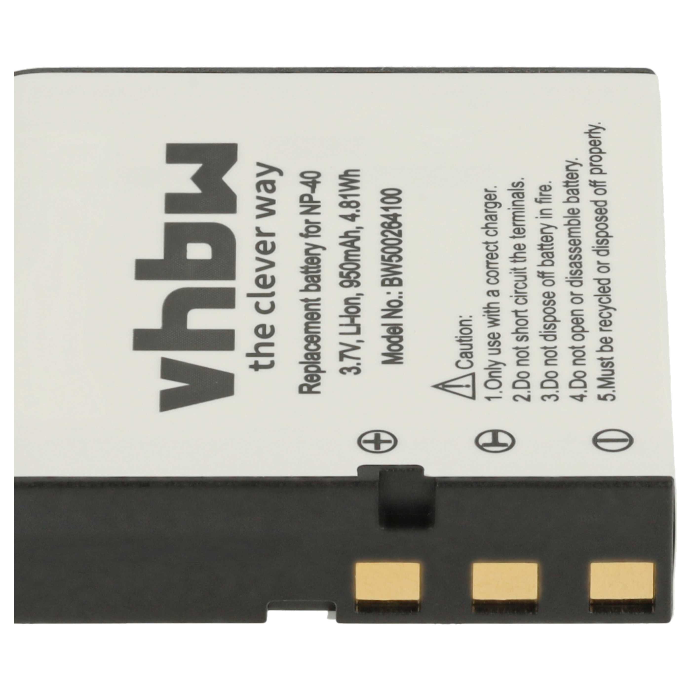 1x Ladestation, 1x Akku als Ersatz für BenQ NP-40DBA, NP-40, NP-40DCA für Praktica Kamera u.a. - Ladeset