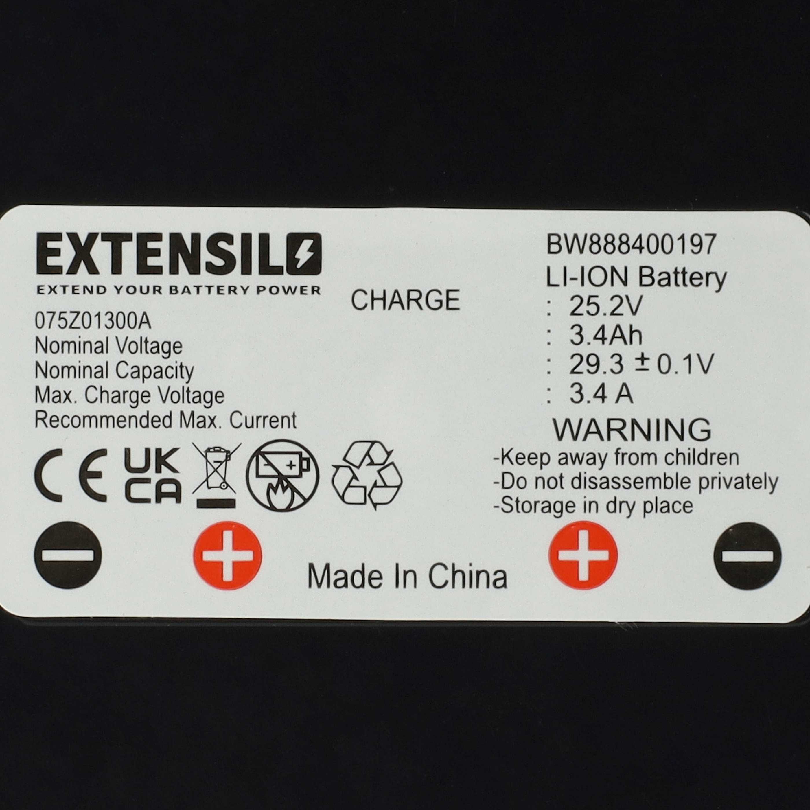 Akku (2 Stück) 25,2V passend für Gartenkraft RM500 - 3400mAh Li-Ion