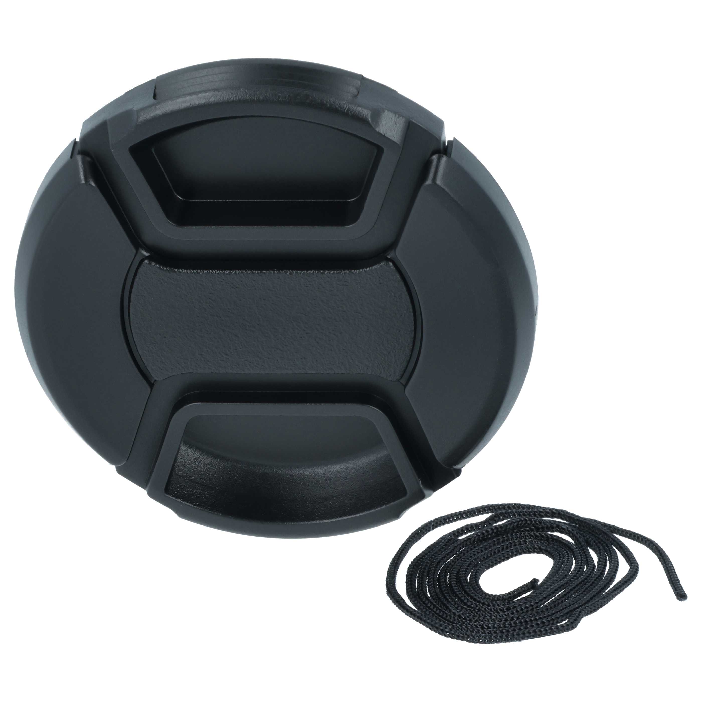 Bouchon d'objectif 55 mm - Prise centrée, plastique, noir