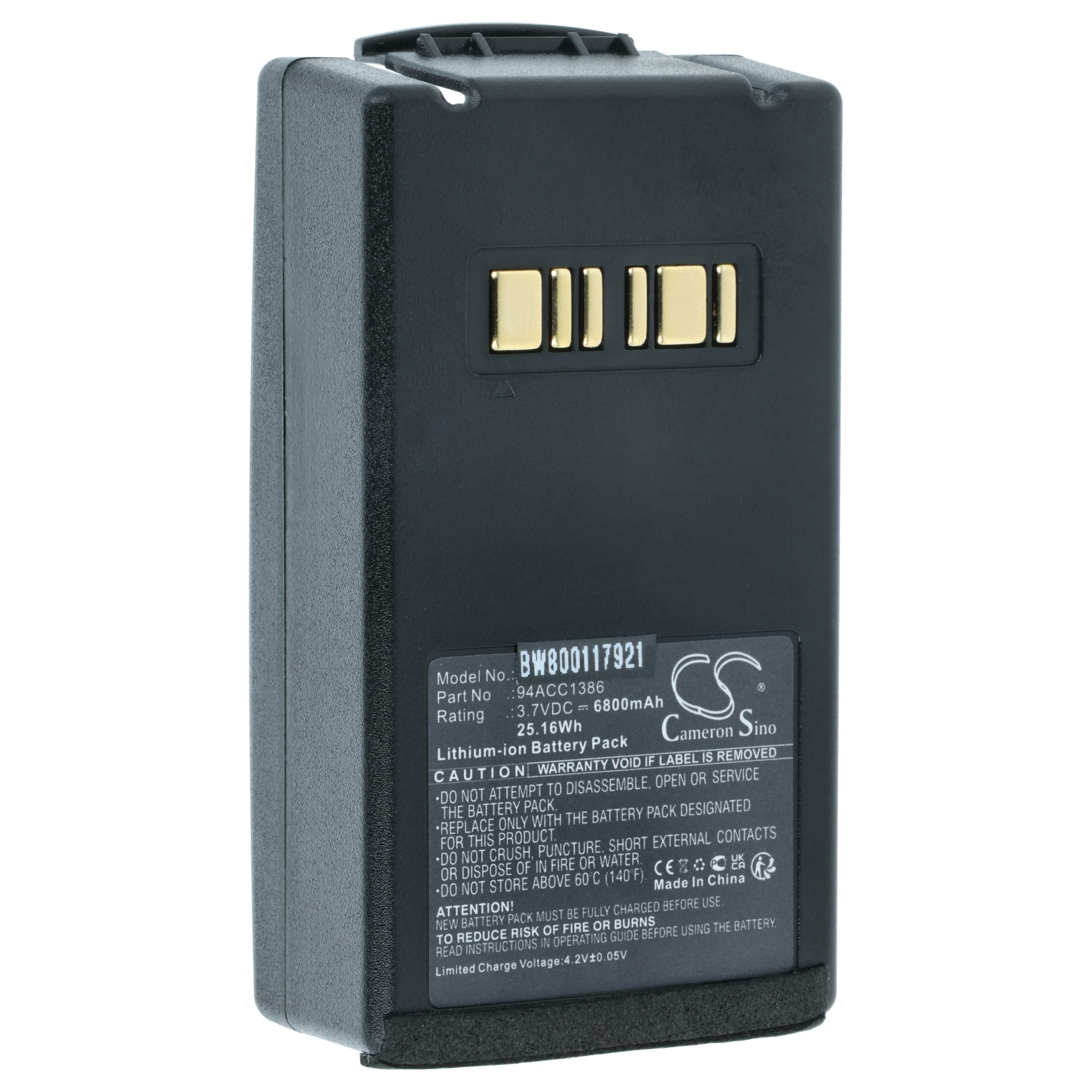 Battery replaces Datalogic 94ACC1386, BT-26, BT-10 for Datalogic Barcode Scanner POS - 6800 mAh 3.7 V