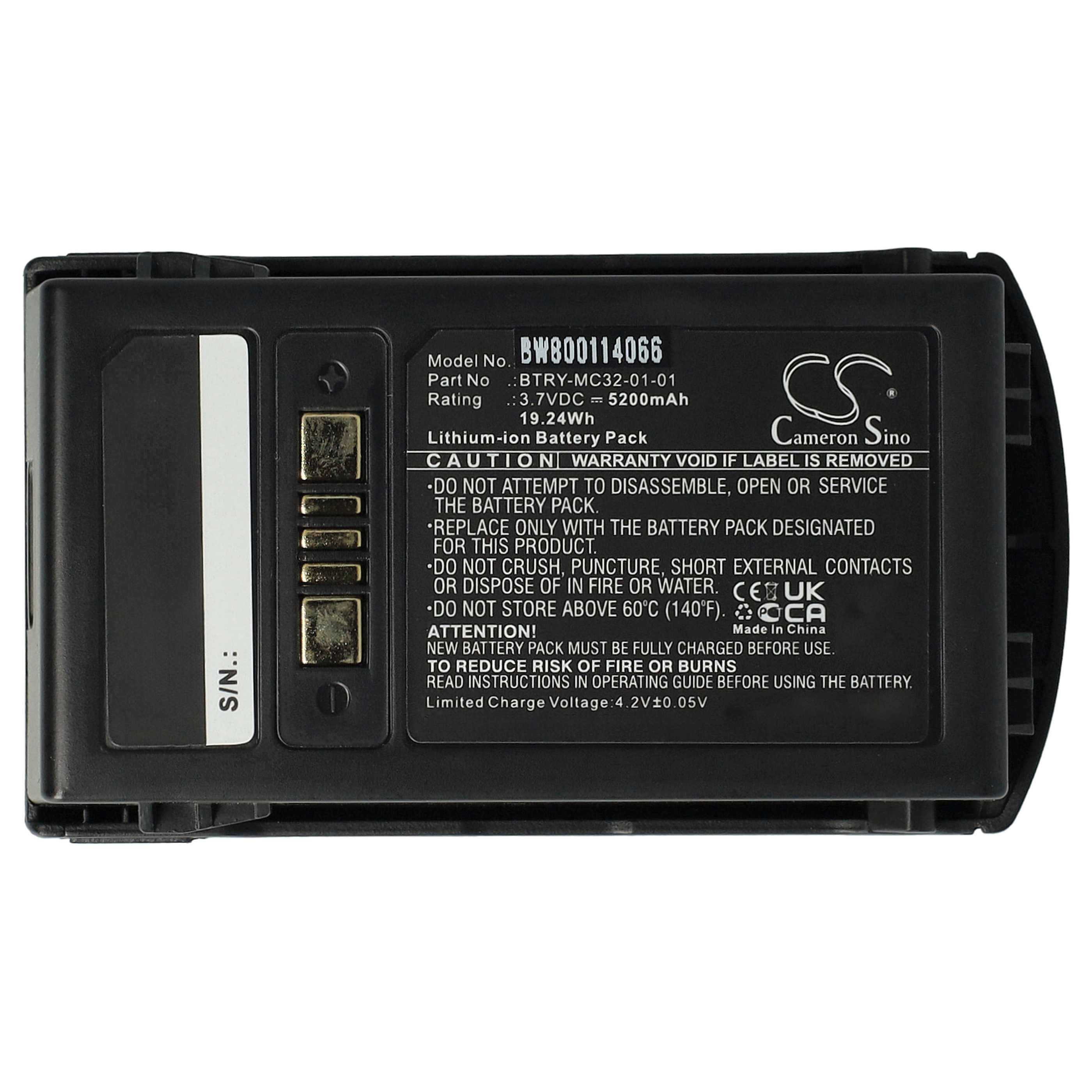 Batería reemplaza Motorola BTRY-MC32-01-01 para escáner de código de barras Motorola - 5200 mAh 3,7 V Li-Ion