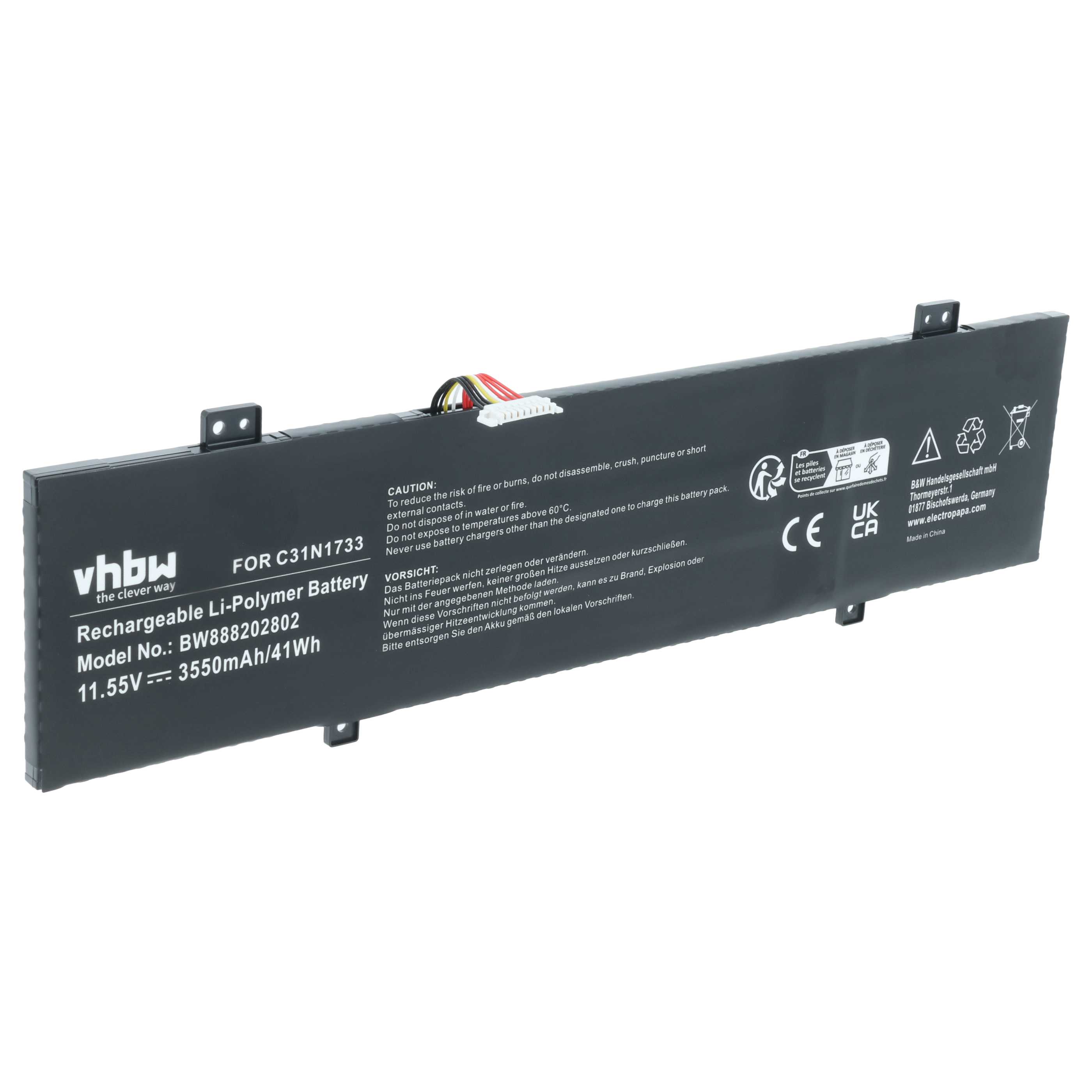 Akumulator do laptopa zamiennik Asus 0B200-02970000, C31N1733 - 3550 mAh 11,55 V LiPo