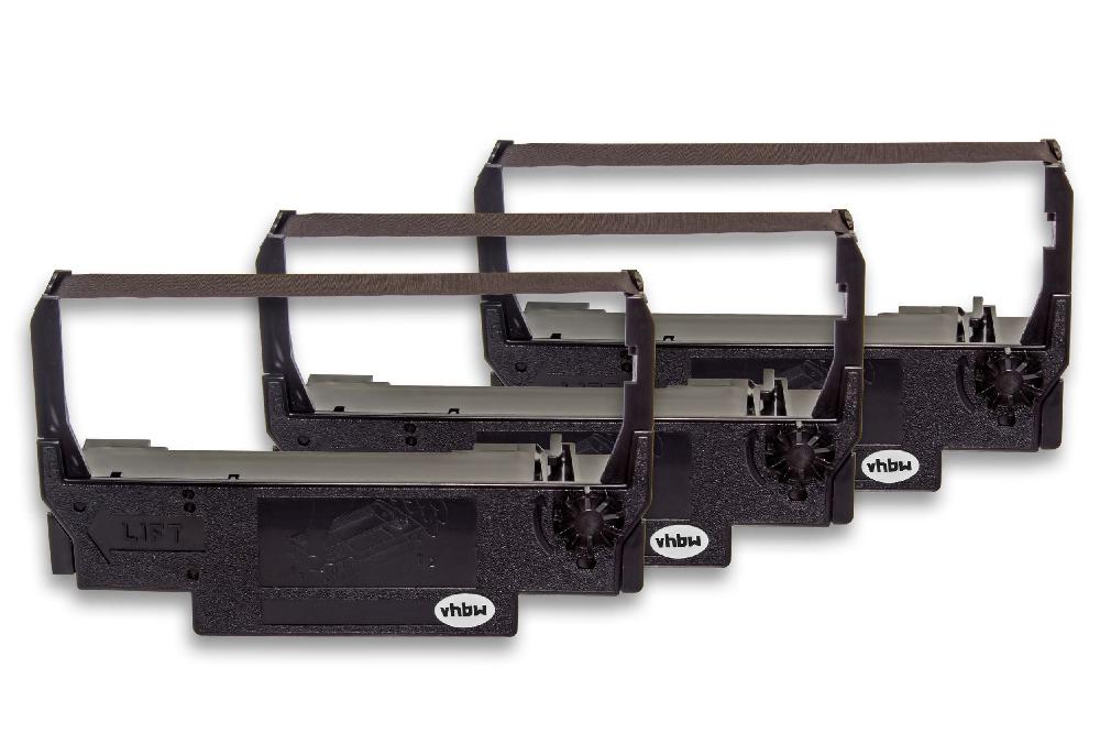 3x Cinta de escritura reemplaza ERC-30 para impresora agujas / recibos Hyundai - Negro 