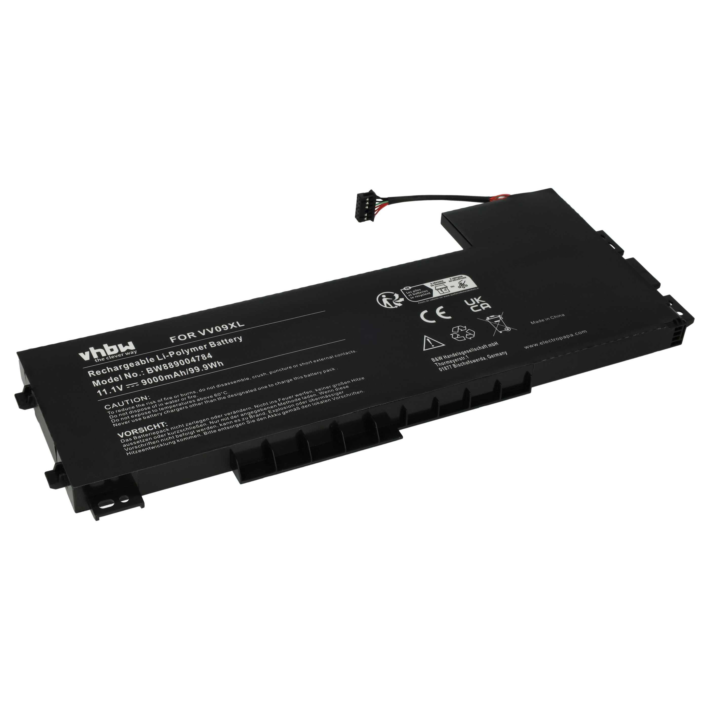 Akumulator do laptopa zamiennik 808398-2B1, 808398-2B2, 808398-2C1 - 9000 mAh 11,1 V Li-Ion, czarny