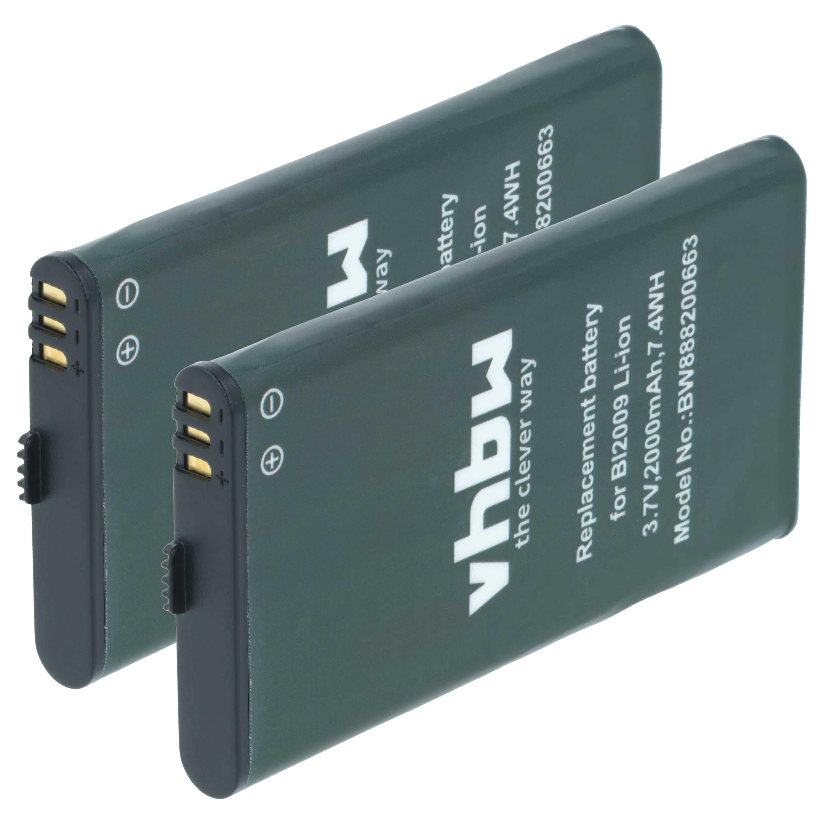 Radio 2x Battery replaces Hytera BL2009 - 2000 mAh 3.7 V Li-Ion