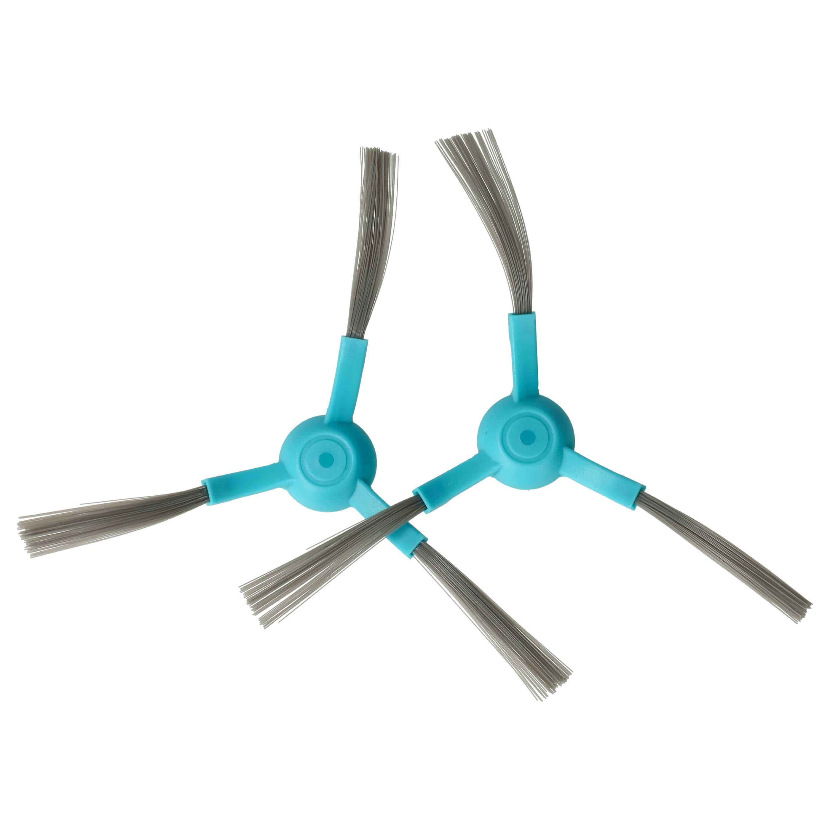 2x Side Brush suitable for Proscenic M6 Pro Robot Vacuum Cleaner - 3-armed, black, light blue