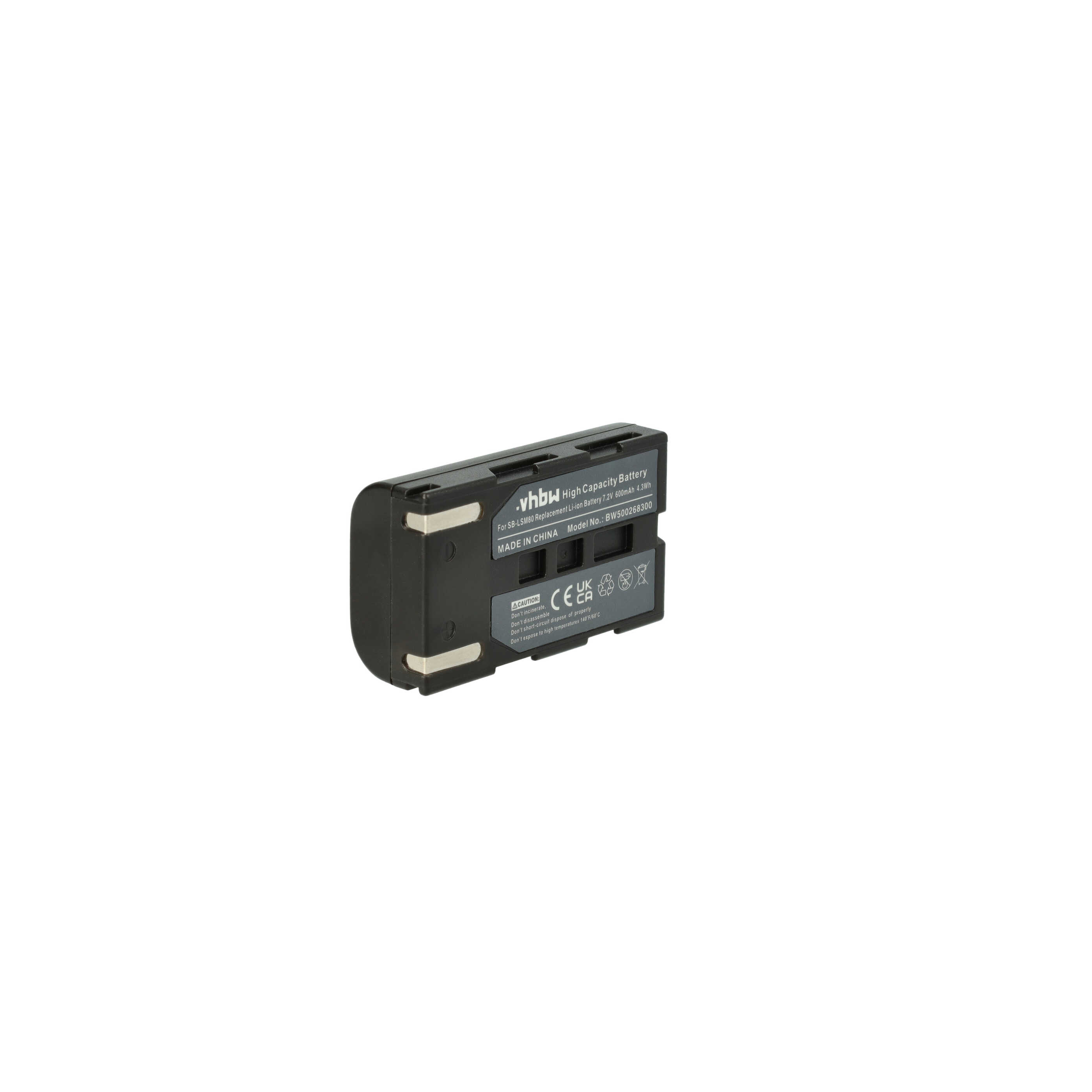 Videocamera 3x Battery replaces Samsung SB-LSM160, SB-LSM320, SB-LSM80 - 600 mAh 7.2 V Li-Ion