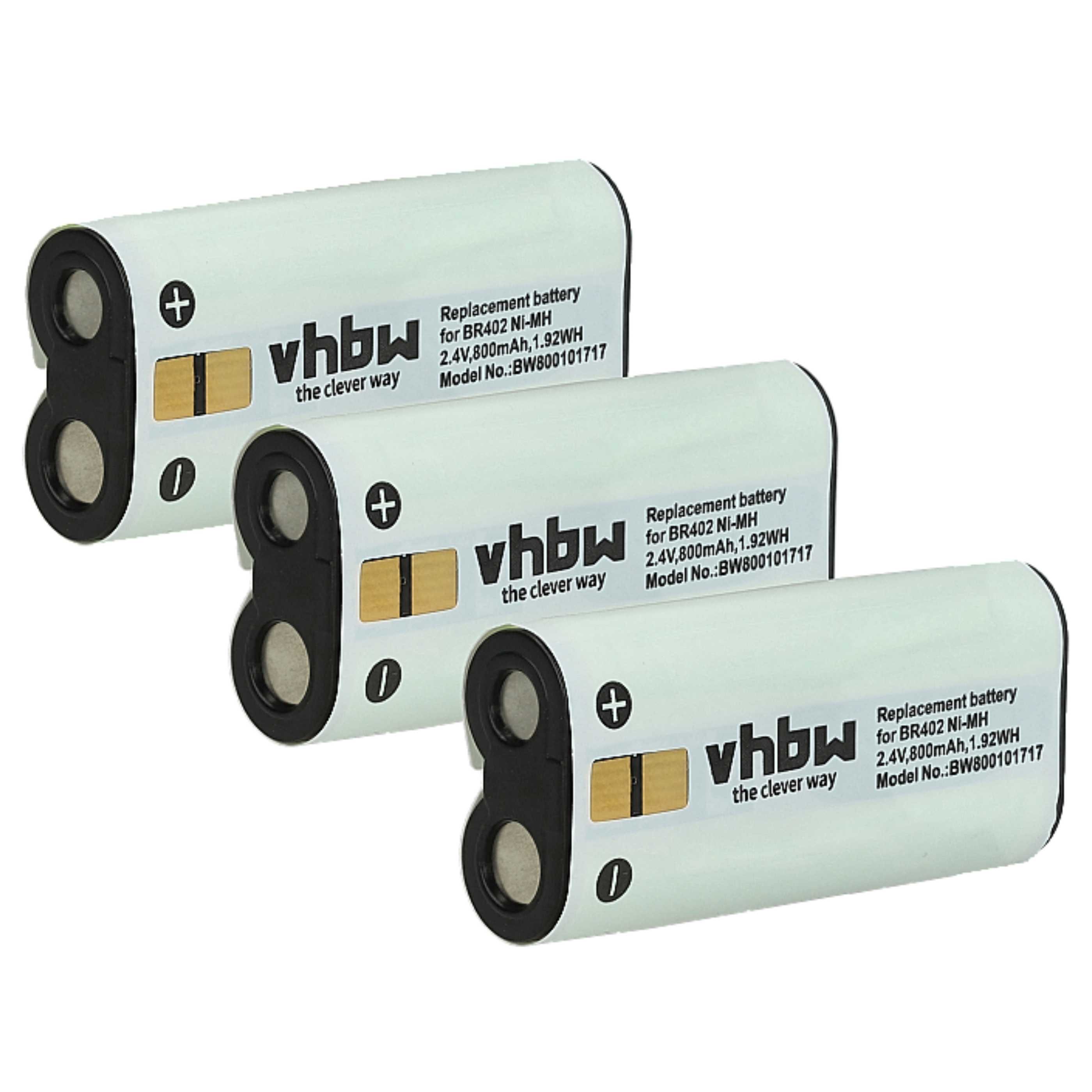 Dictaphone 3x Battery replaces Olympus BR403, BR402 - 800 mAh 2.4 V NiMH