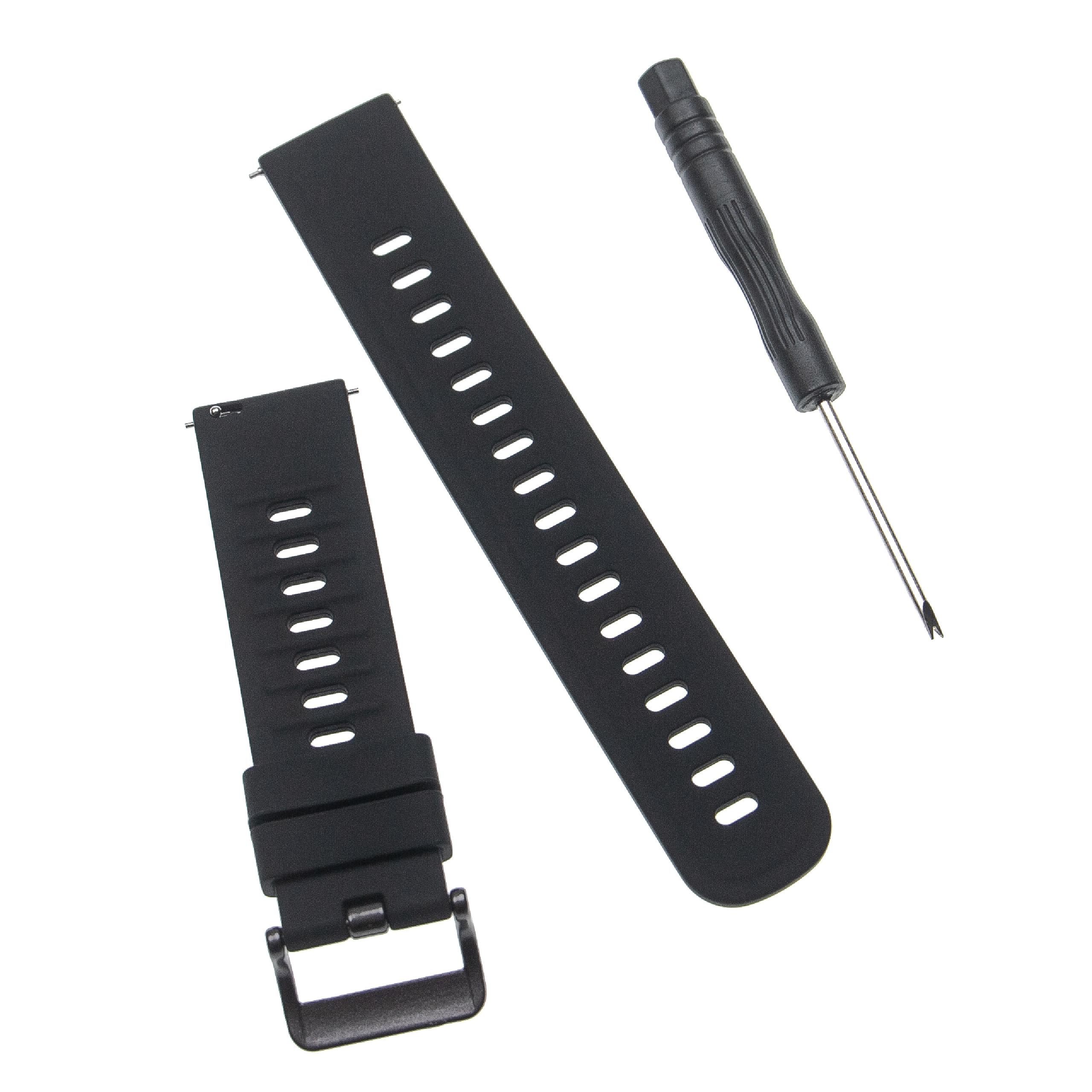 Bracelet pour montre intelligente Amazfit - 12 + 8,5 cm de long, 20mm de large, silicone, noir