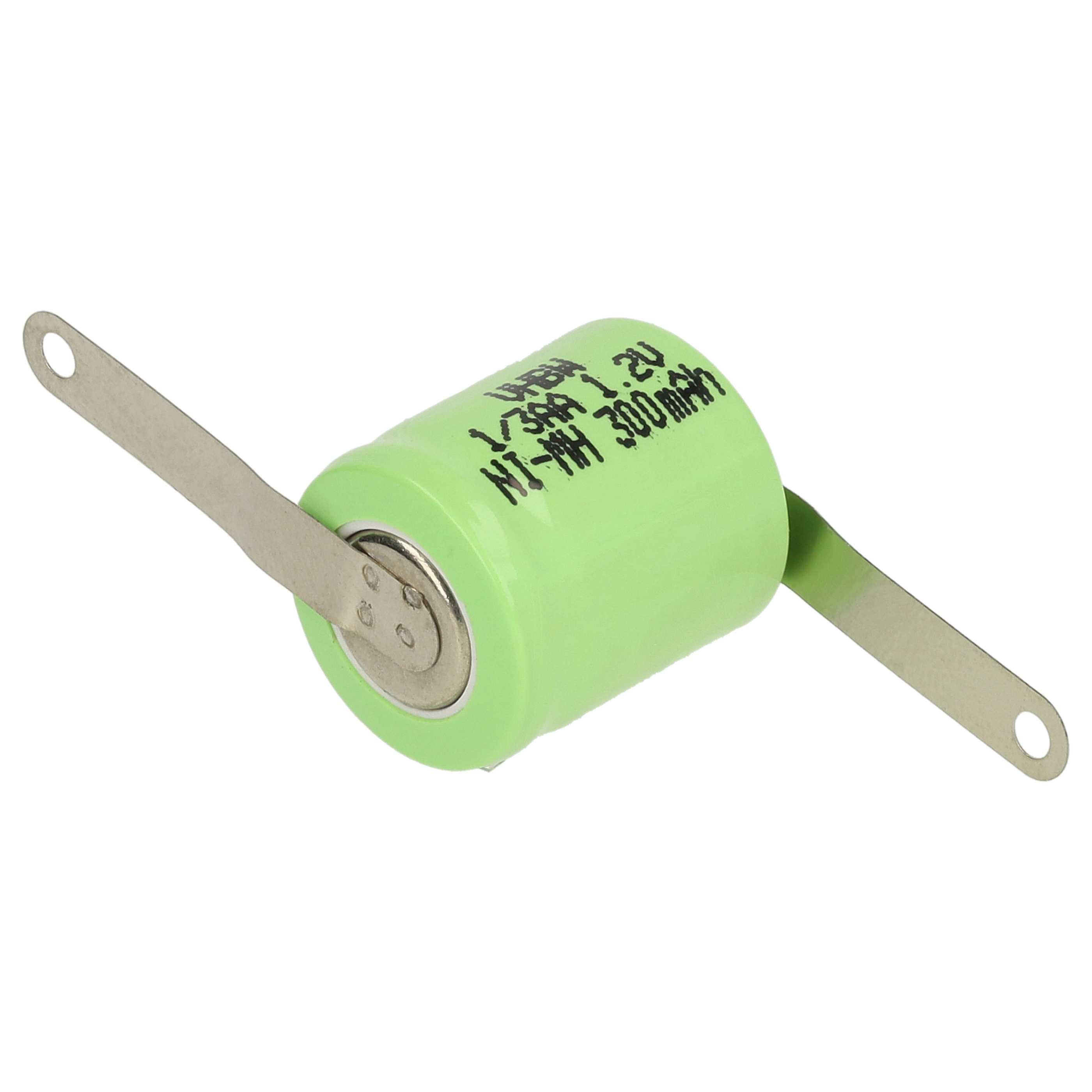 2x Piles bouton de type 1/3AA pour le modélisme et autres - 300mAh 1,2V NiMH