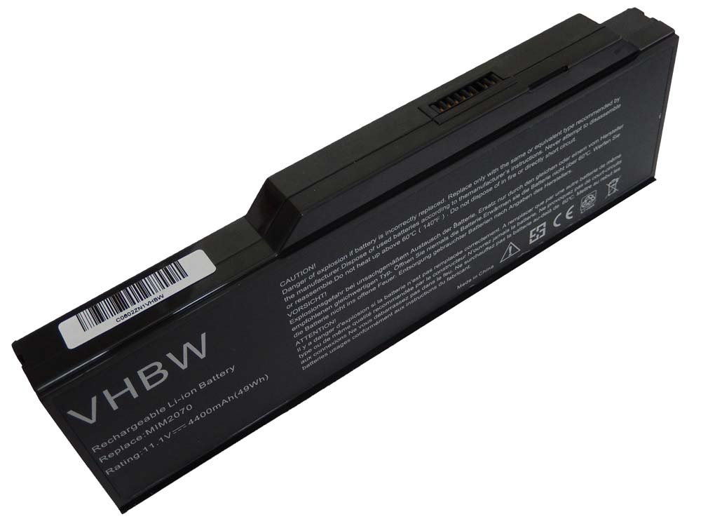 Batería reemplaza BP3S3P2250, BP-Dragon GT (S) para notebook Mitac - 4400 mAh 11,1 V Li-Ion negro