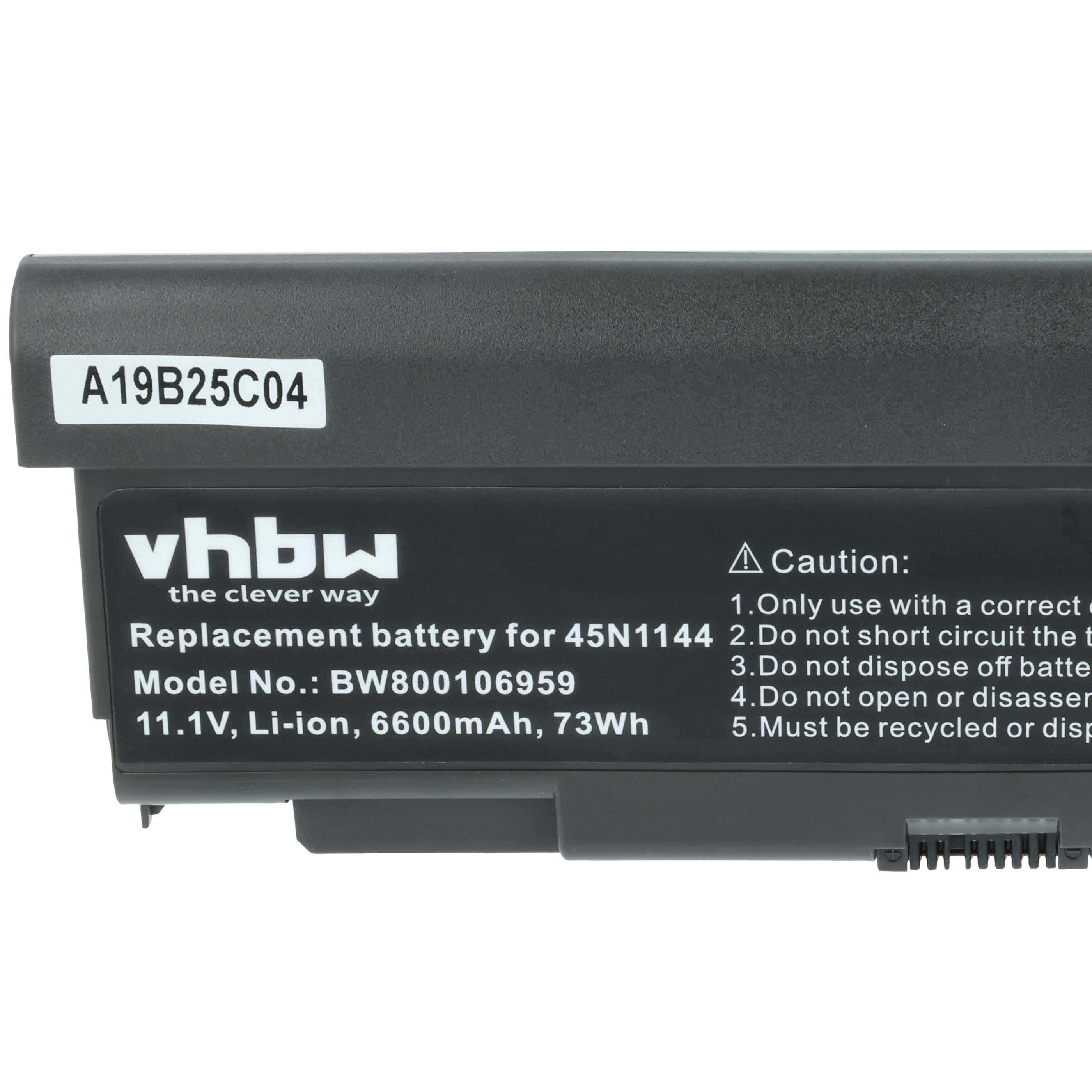 Akumulator do laptopa zamiennik Lenovo 45N1144, 0C52863, 0C52864, 0A36302 - 6600 mAh 11,1 V Li-Ion, czarny
