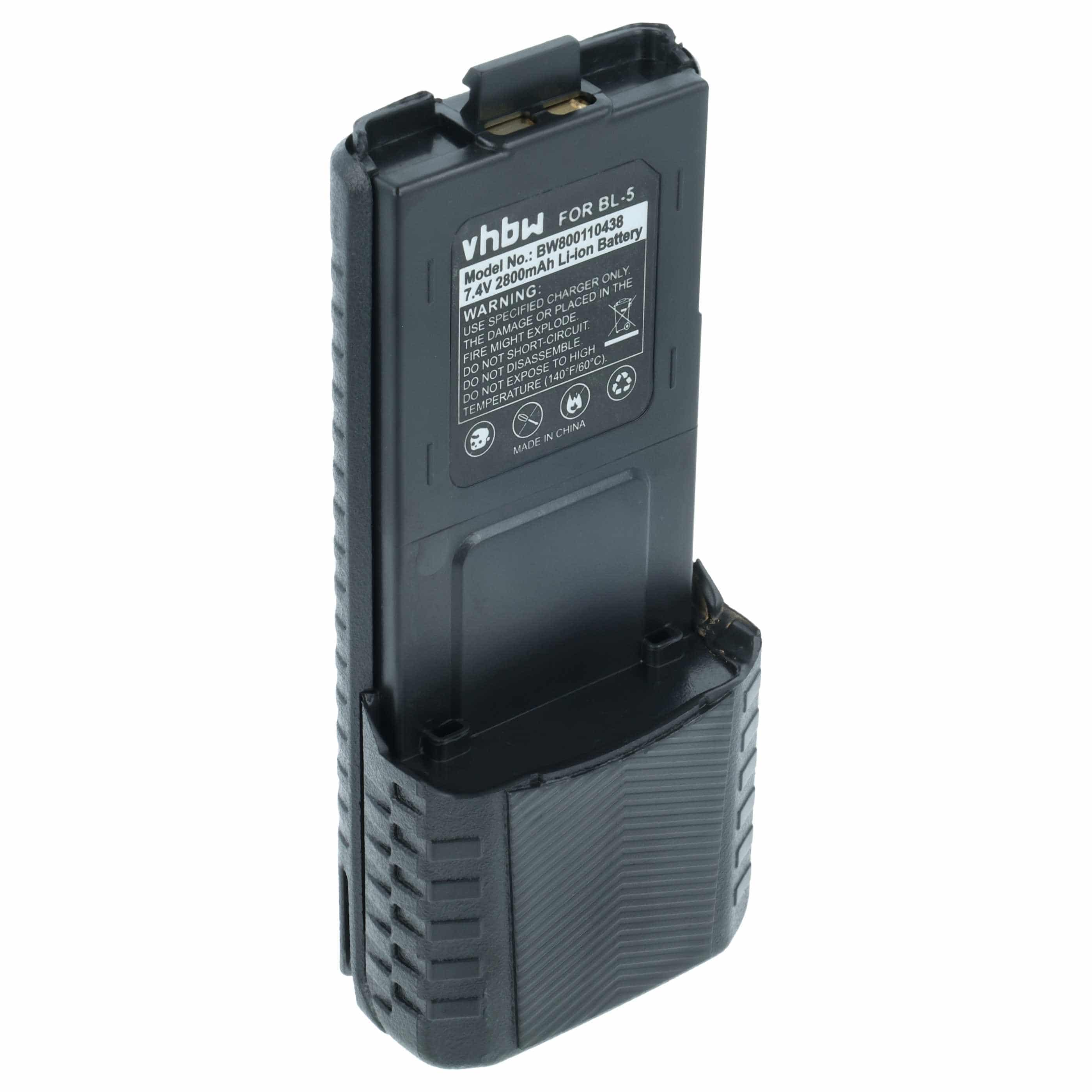 Radio Battery replaces Baofeng BL-5 - 2800 mAh 7.4 V Li-Ion