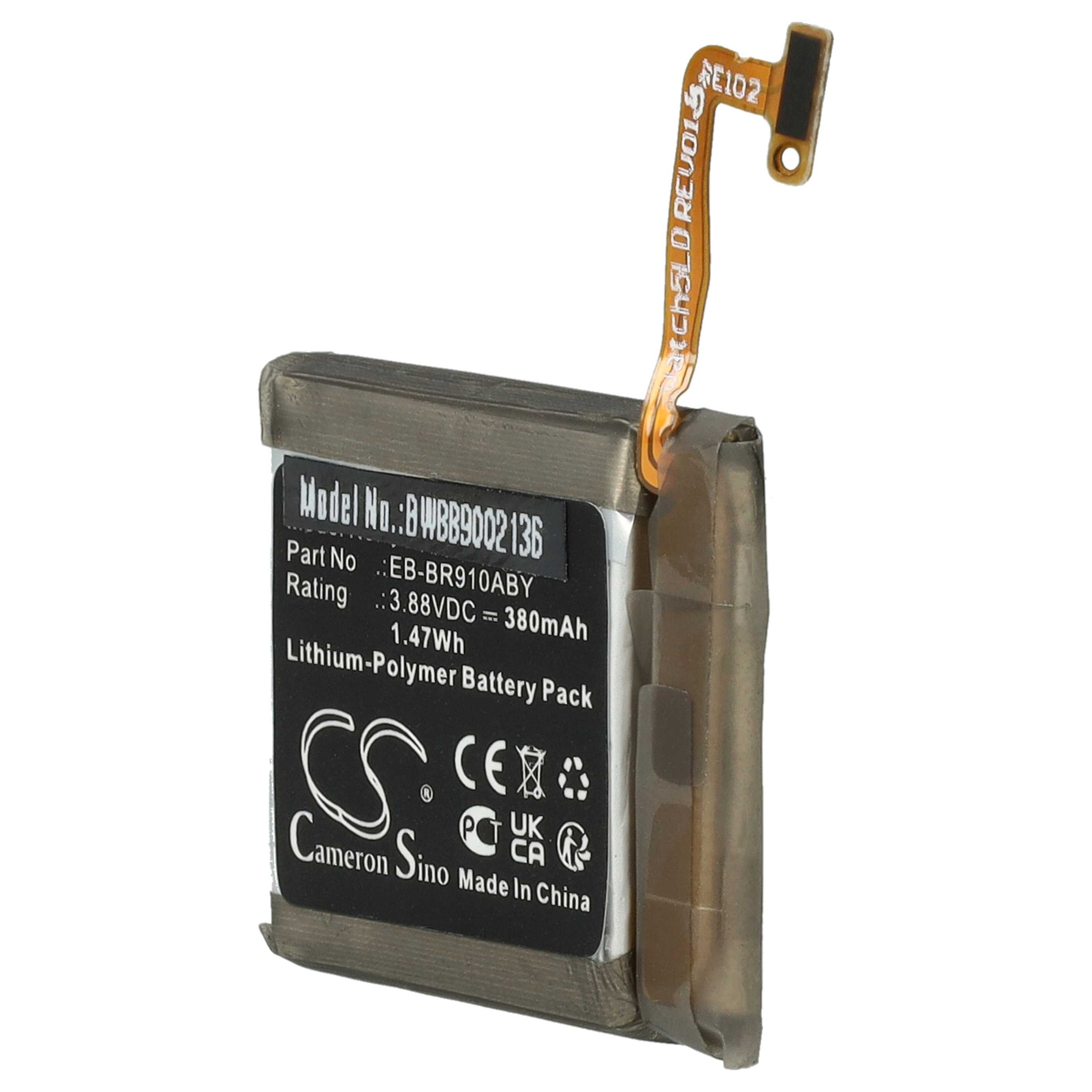 Batteria sostituisce Samsung GH43-05112A, EB-BR900ABY, EB-BR910ABY per smartwatch - 380mAh 3,88V Li-Poly