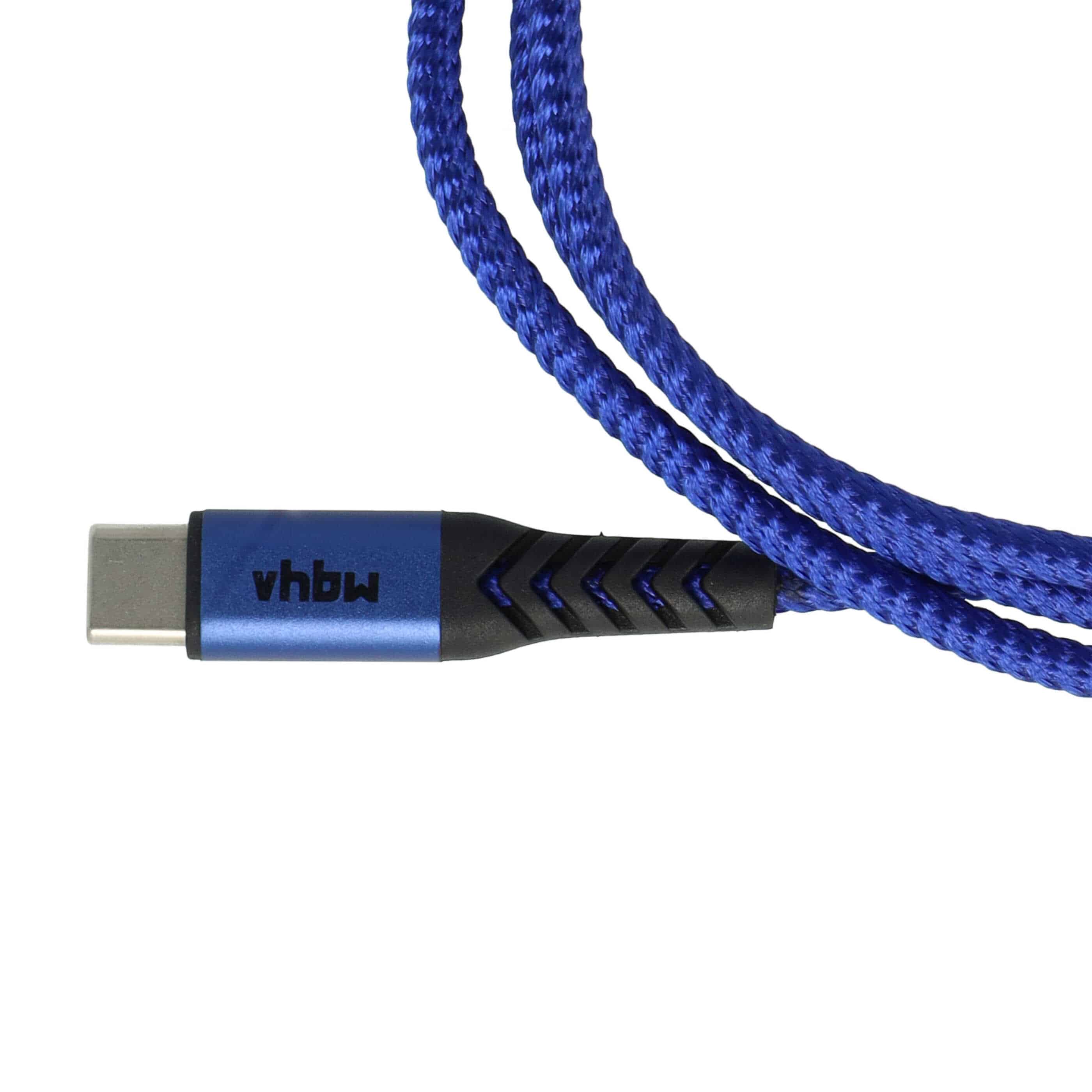 2x Lightning Kabel auf USB C, Thunderbolt 3 passend für Apple MacBook Apple iOS Geräte - Schwarz Blau, 100cm