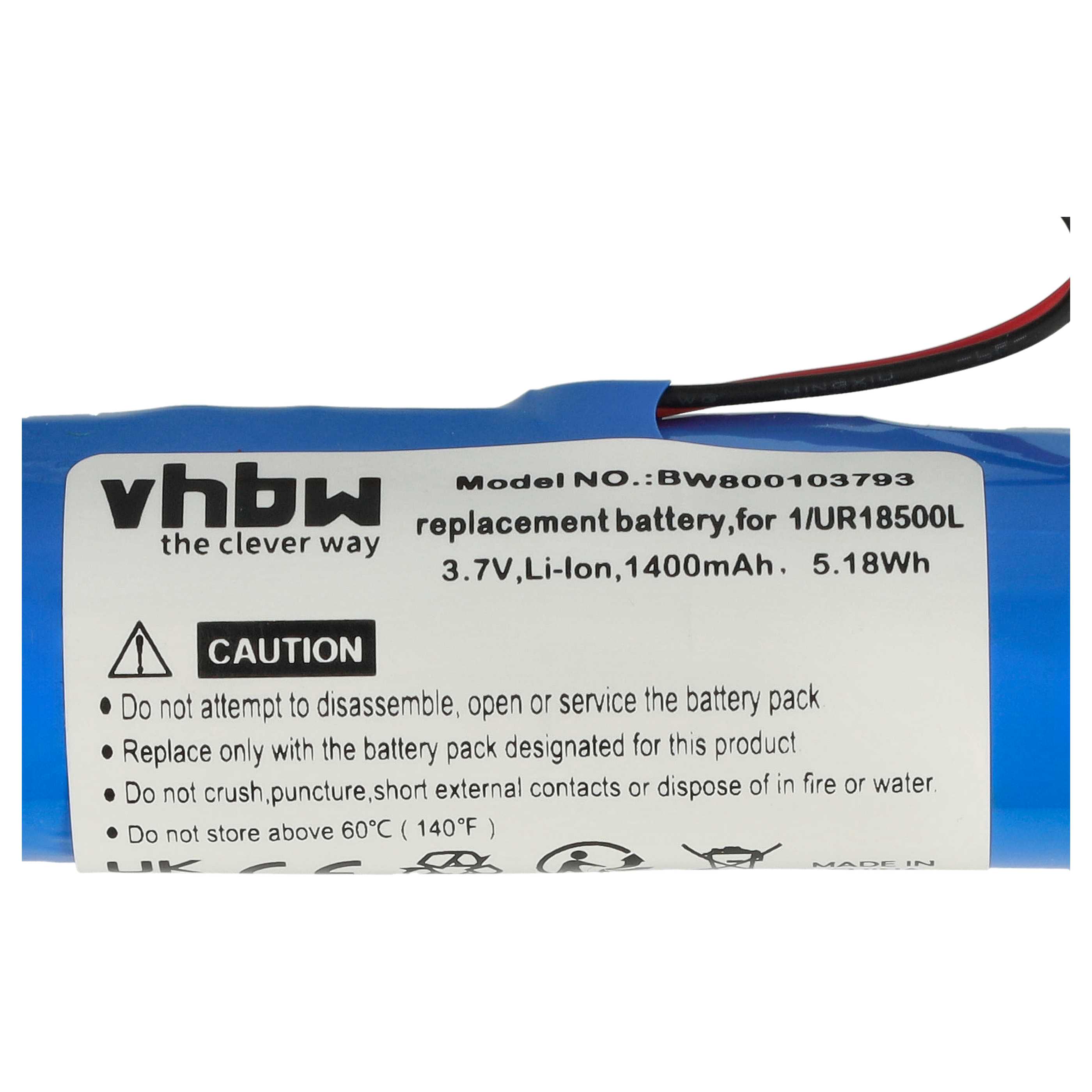 Batteria per rasoio sostituisce Wella 1/UR18500L, 1531582 - 1400mAh 3,7V Li-Poly