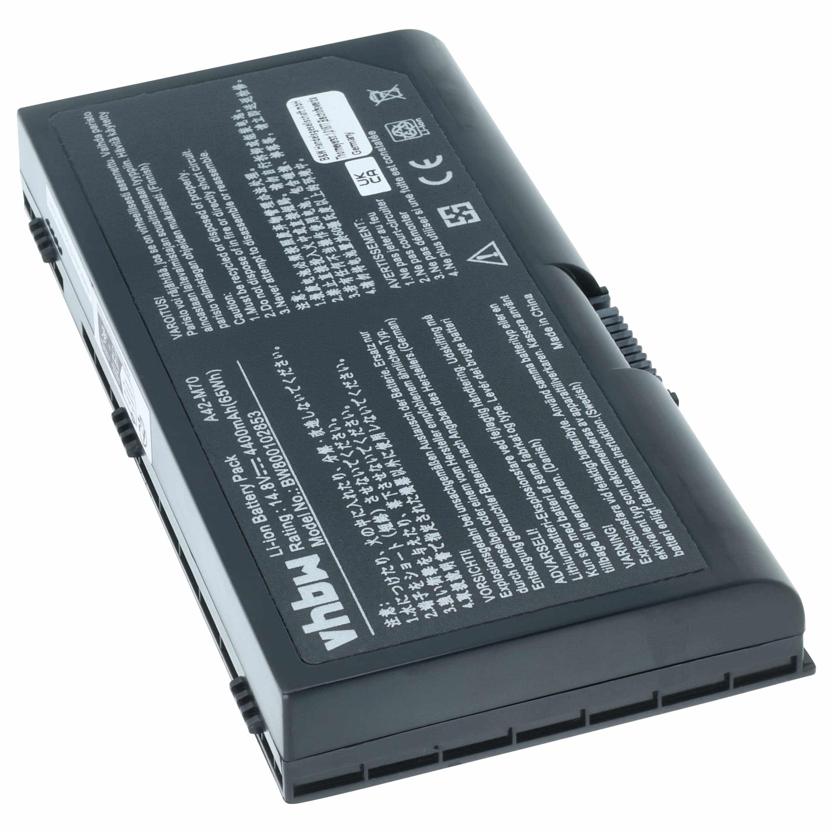 Akumulator do laptopa zamiennik Asus 15G10N3792T0, 07G0165A1875, 07G016WQ1865 - 4400 mAh 14,8 V Li-Ion, czarny