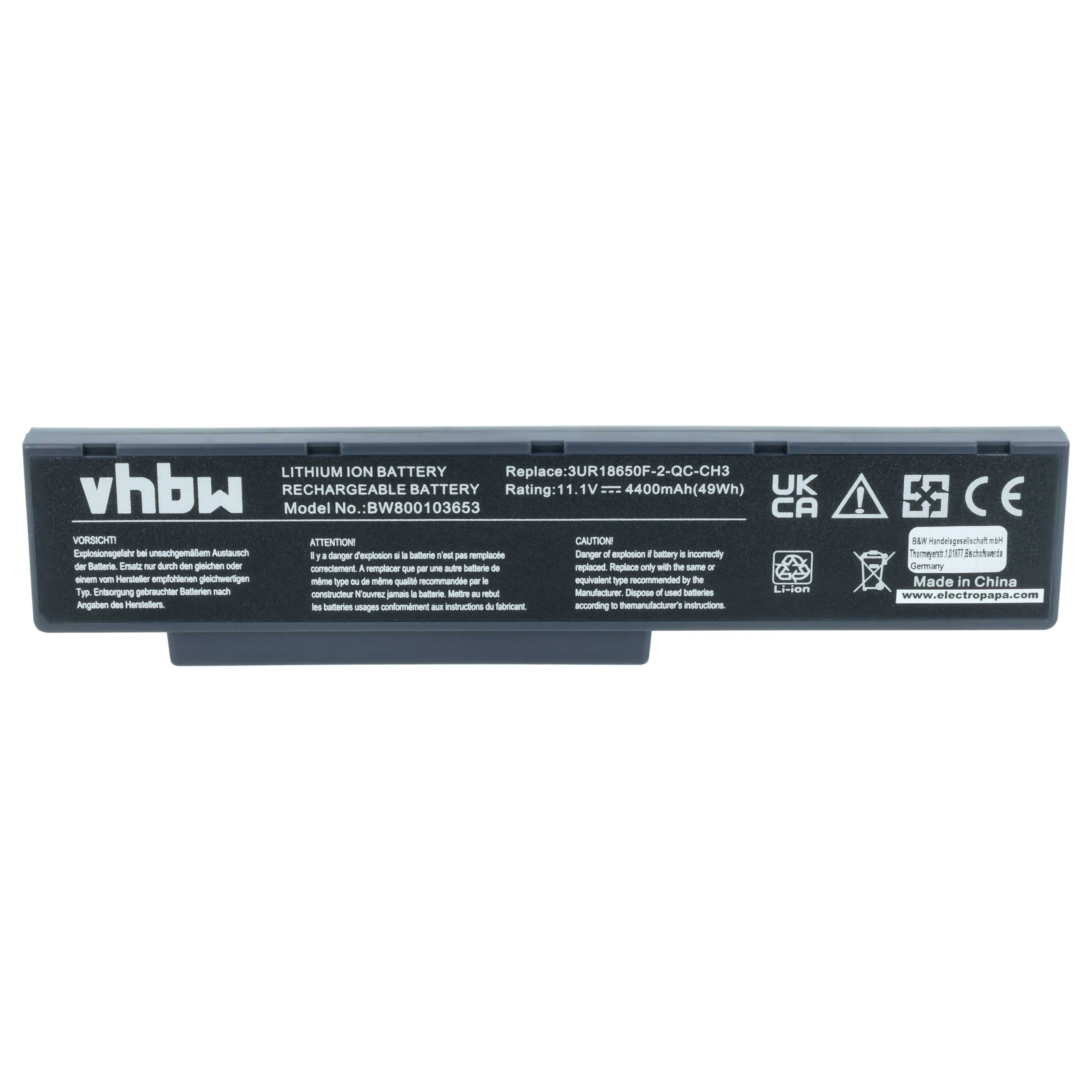 Akumulator do laptopa zamiennik 2C.20770.001, 2C.20770.011, 2C.20C30.001 - 4400 mAh 11,1 V Li-Ion, czarny