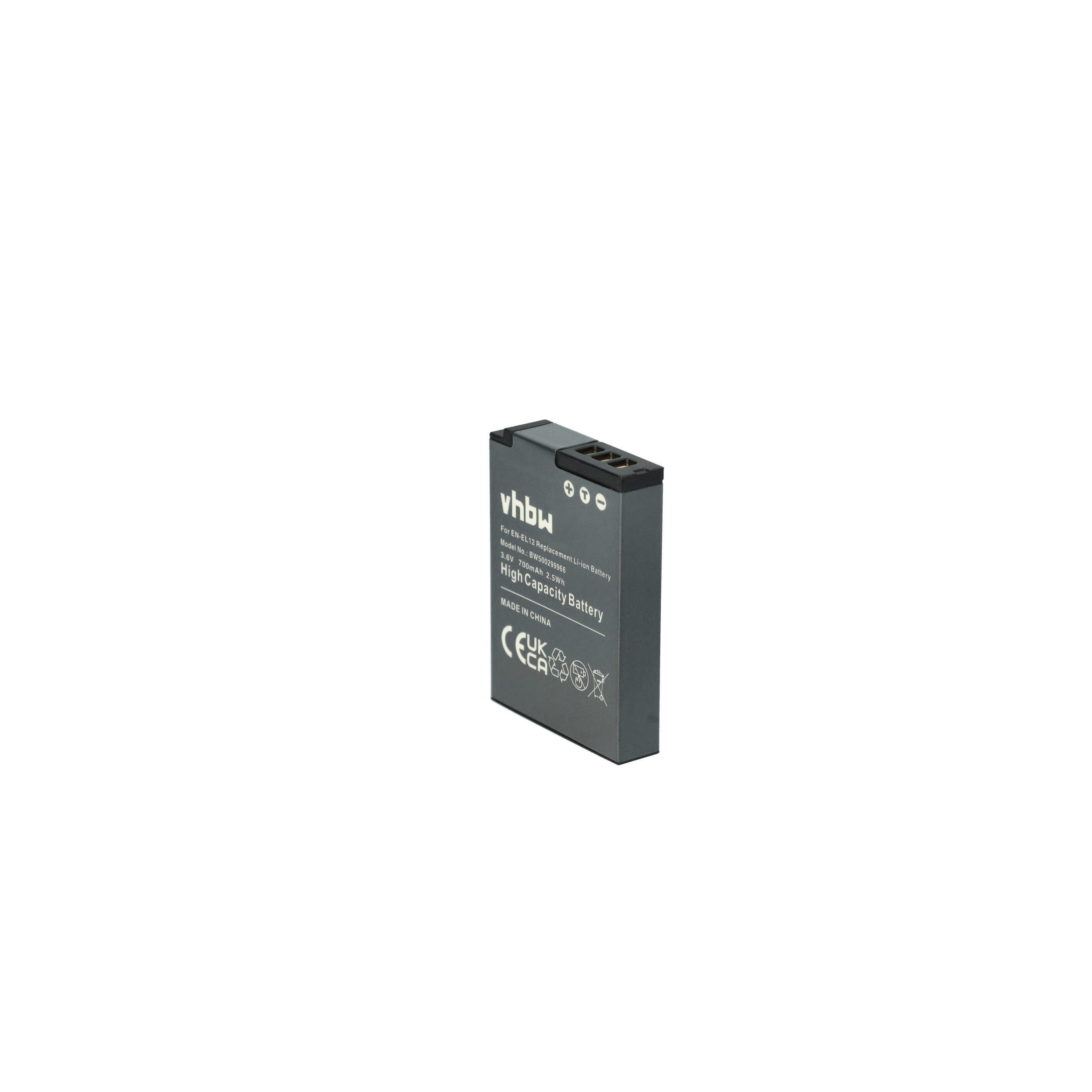 3x Battery replaces Nikon EN-EL12 - 700mAh, 3.6V, Li-Ion