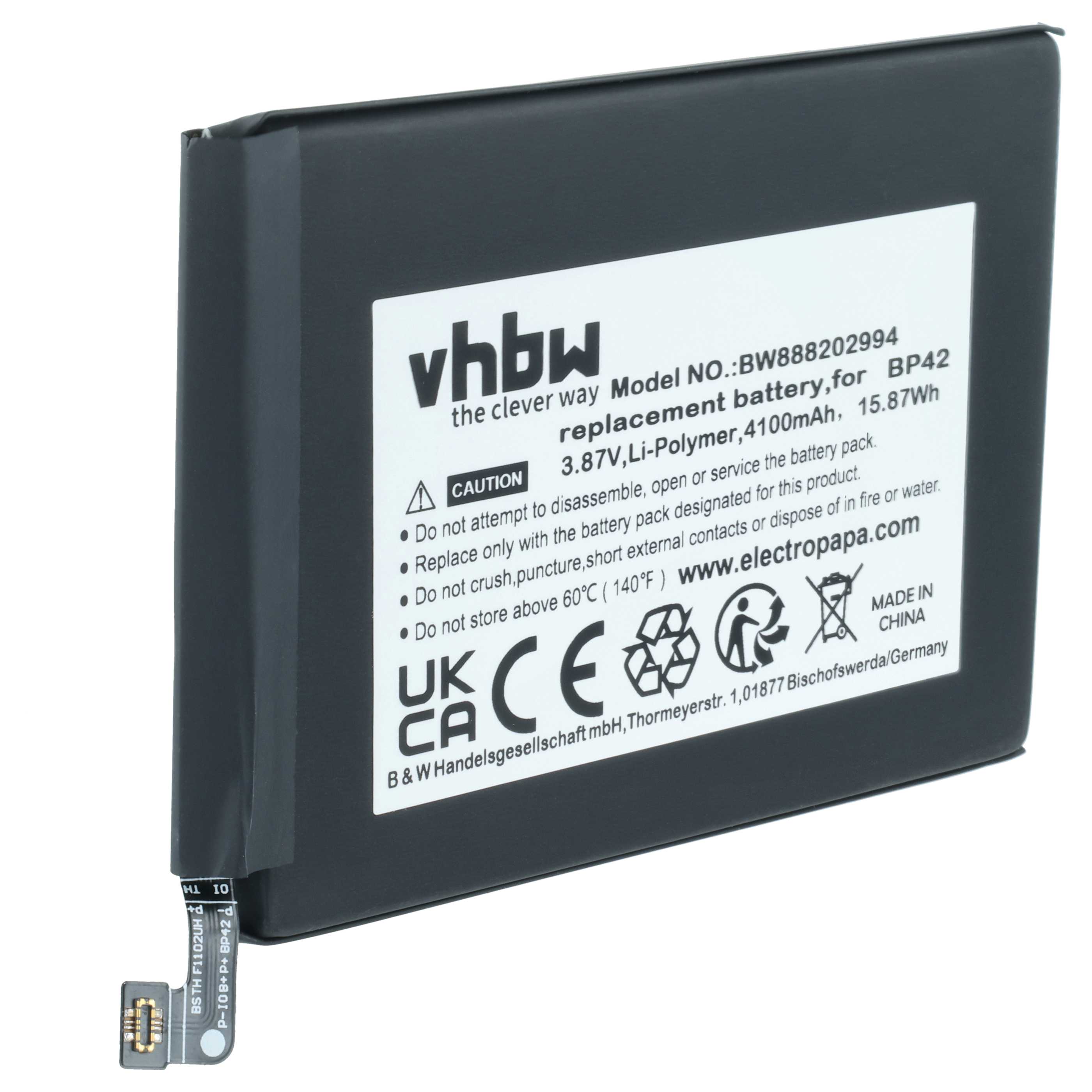 Batteria sostituisce Xiaomi BP42 per cellulare - 4100mAh 3,87V Li-Poly 