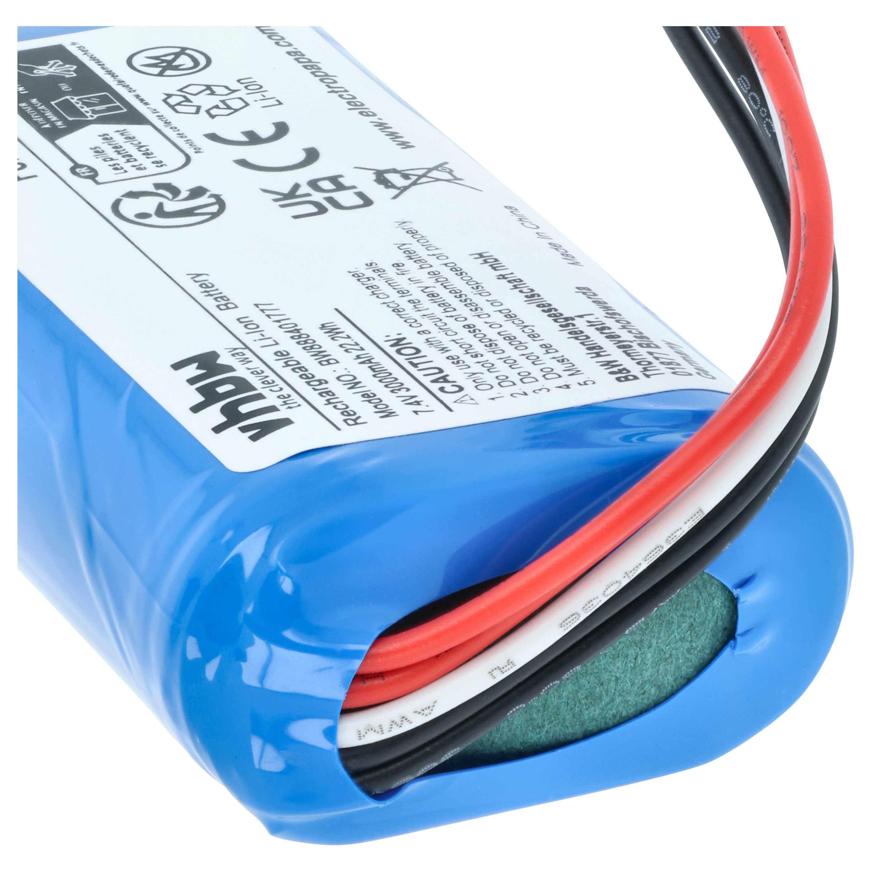 Batteria sostituisce Sony ID1057, IAJ002NA, ST-06 per altoparlanti - 3000mAh 7,4V Li-Ion