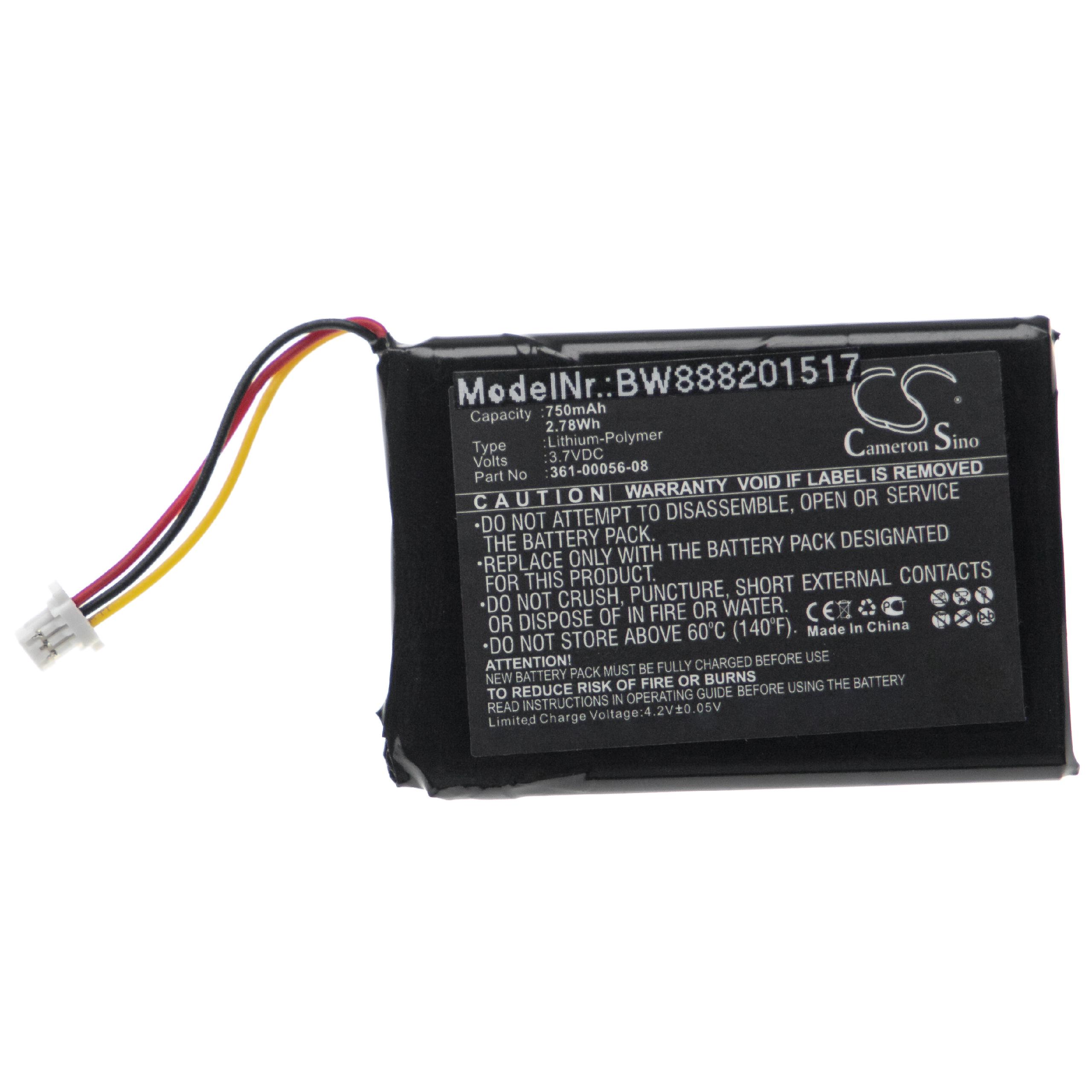 Batterie remplace Garmin 361-00045-00, 1ICP5/34/45, 1ICP4/34/5 pour navigation GPS - 750mAh 4,2V Li-polymère