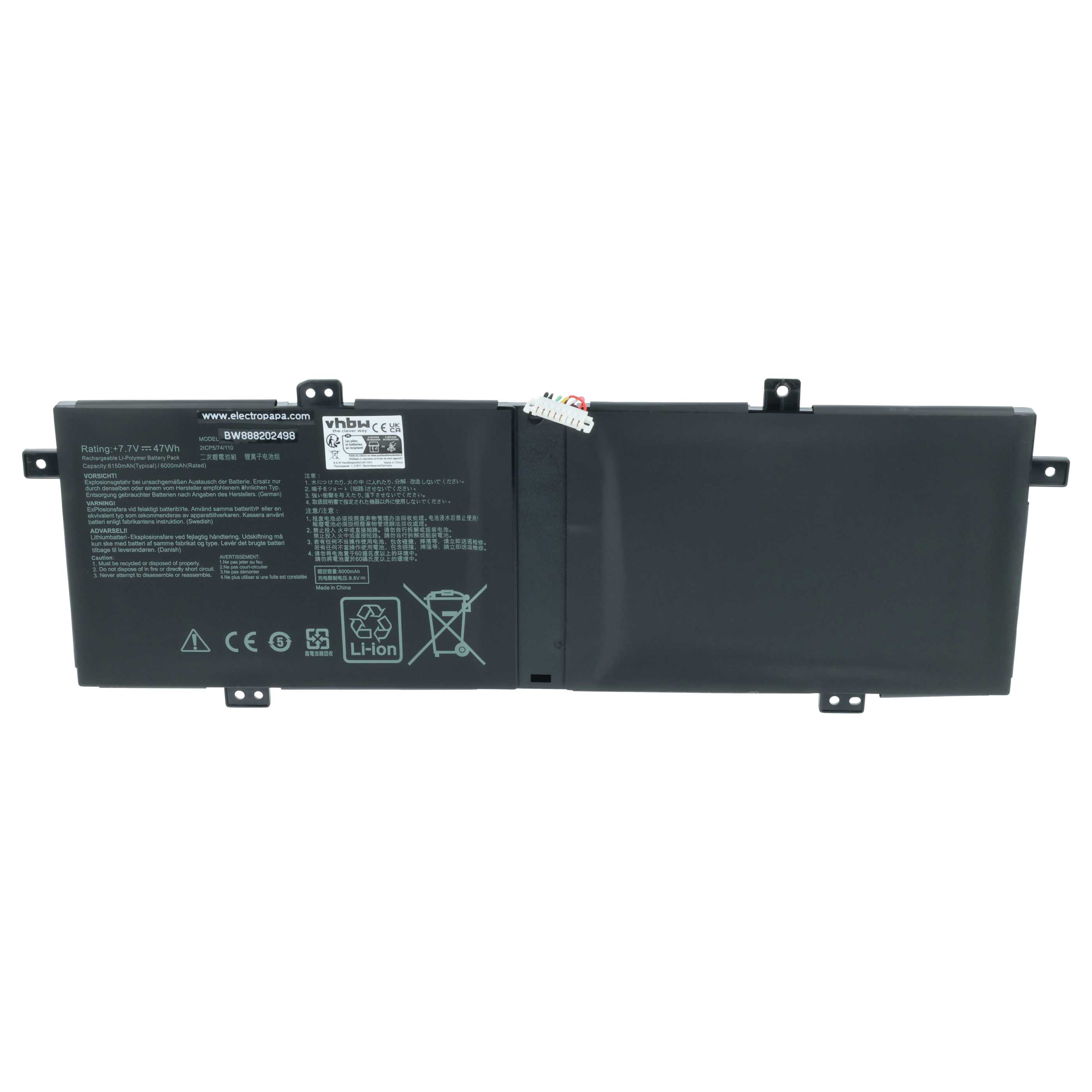 Akumulator do laptopa zamiennik Asus 0B200-03340000, C21N1833 - 6000 mAh 7,7 V LiPo