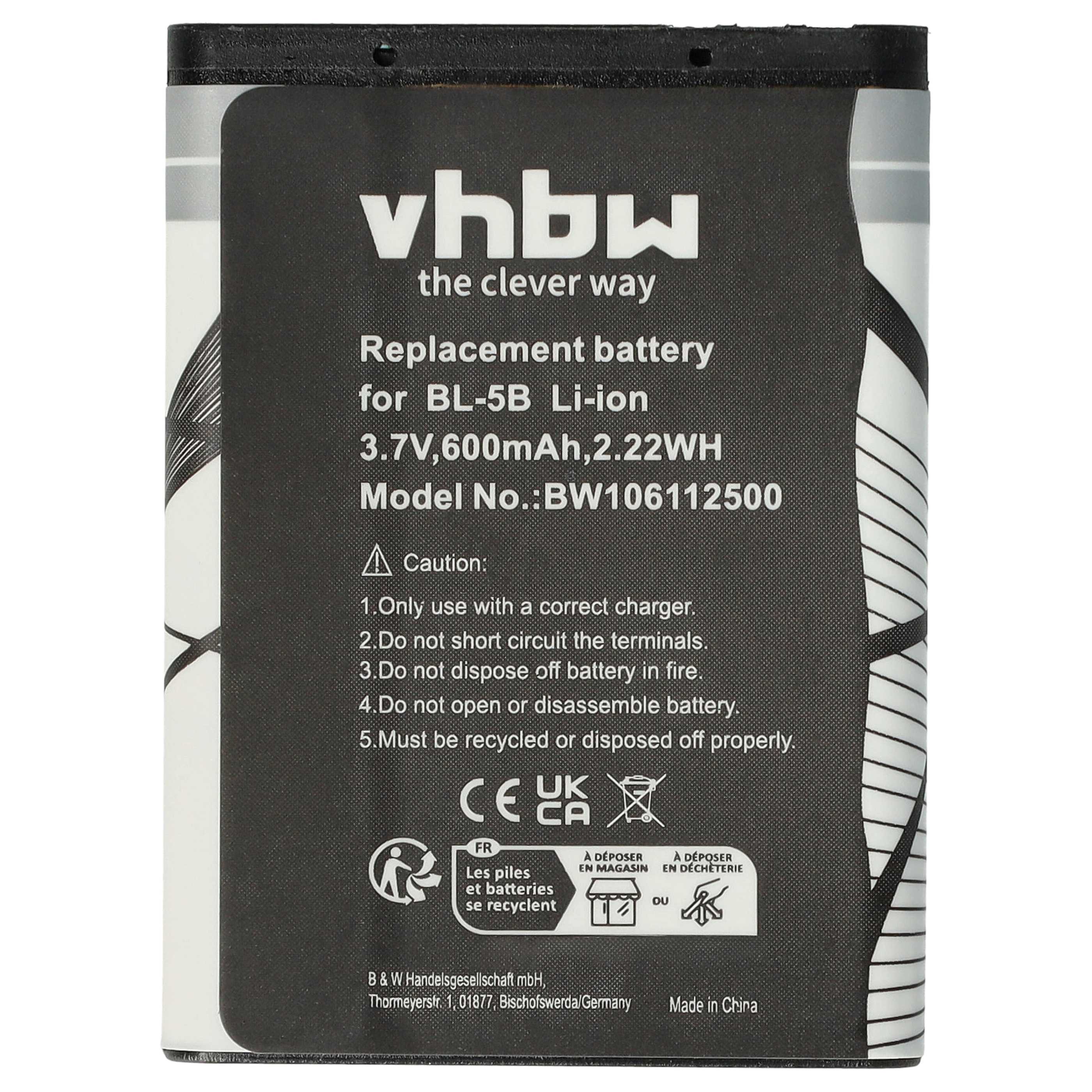 Batteria sostituisce Blu N5B80T per cellulare Vodafone - 600mAh 3,7V Li-Ion