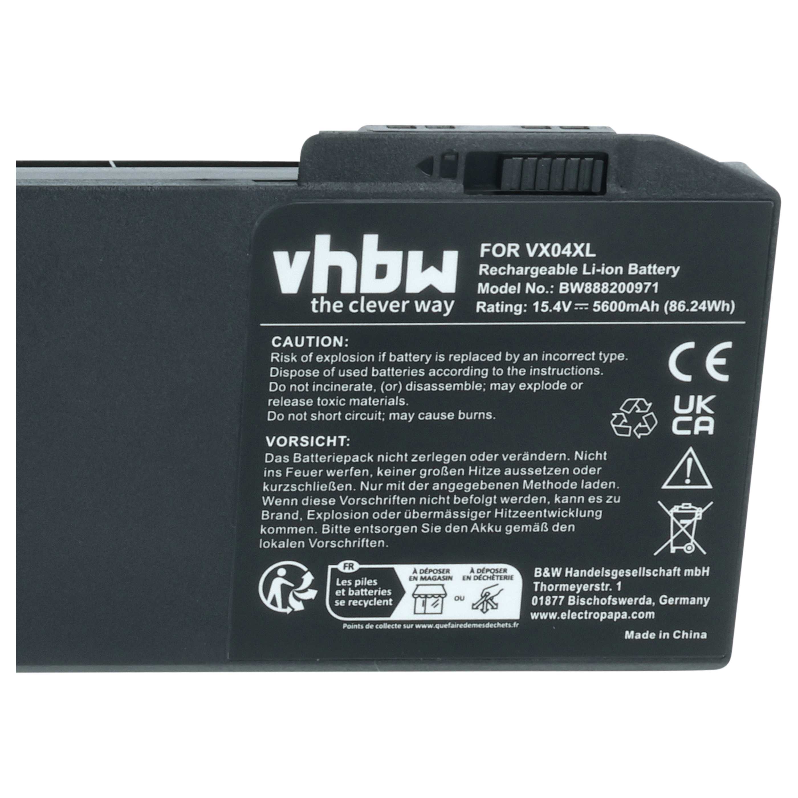 Akumulator do laptopa zamiennik HP 4ME79AA, HSN-Q13C, HSTNNIB8F, HSNQ13C - 5600 mAh 15,4 V Li-Ion, czarny