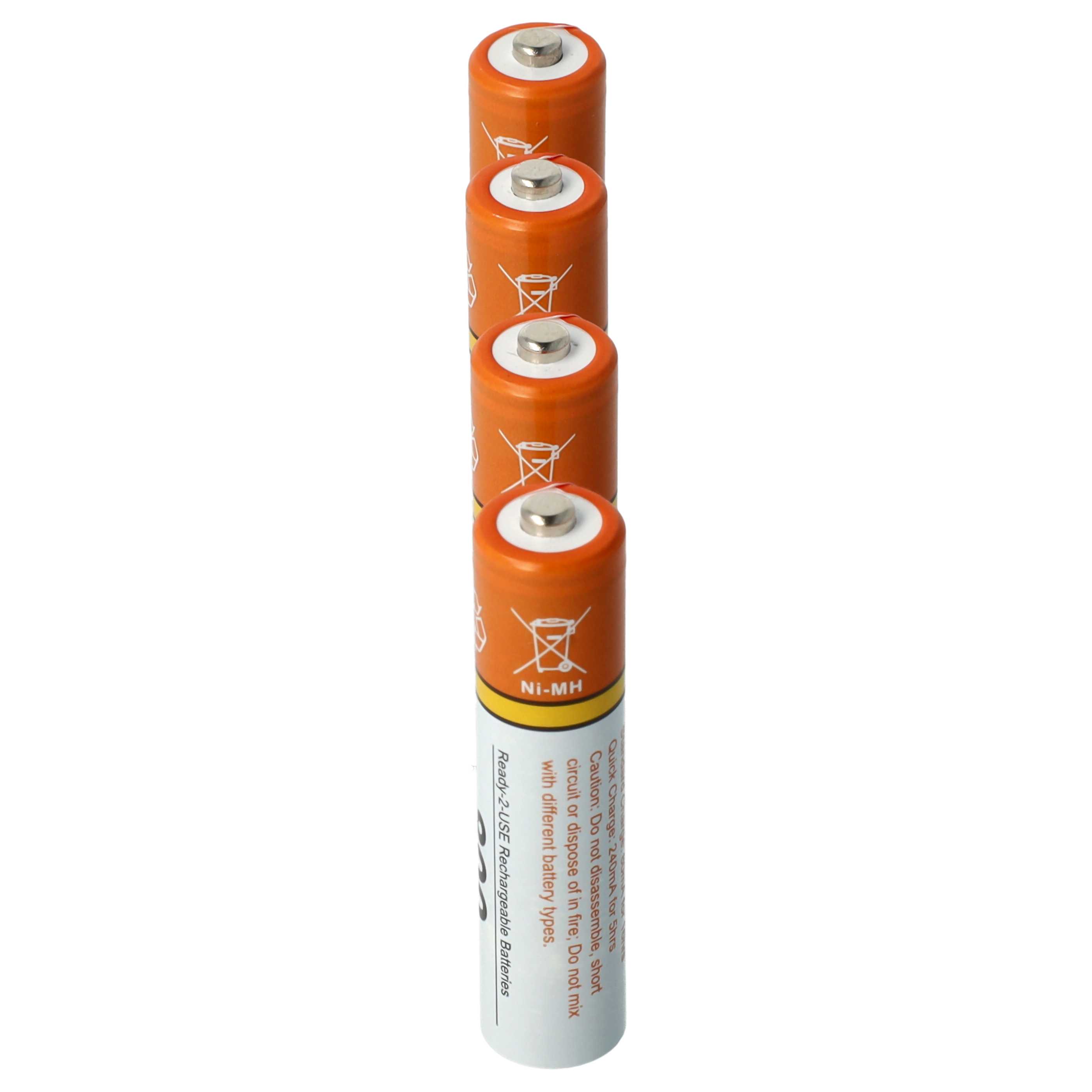 8x Batteries pour téléphone Philips, Grundig, Sennheiser, Amplicomms - 800mAh 1,2V NiMH