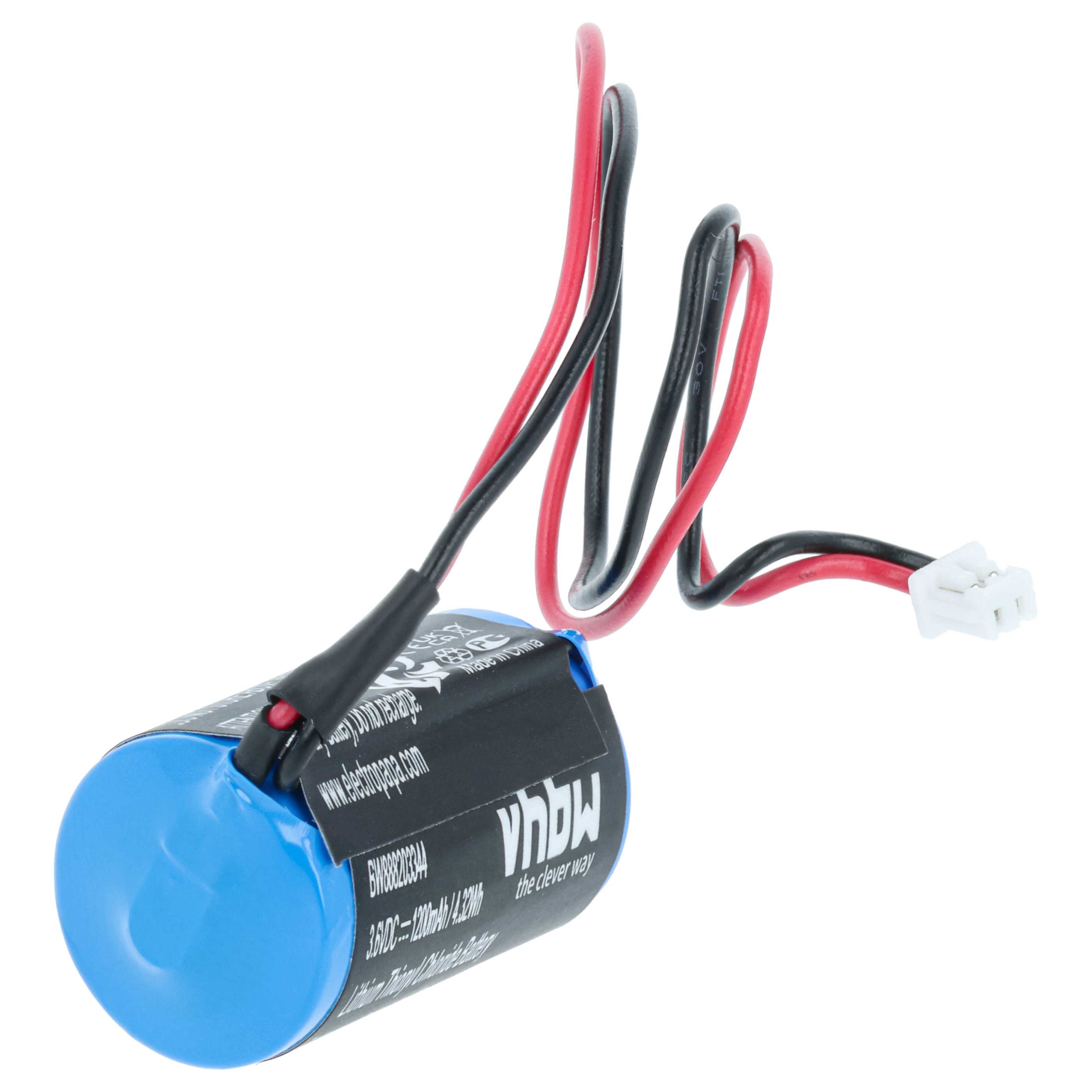 Temperature Data Logger Battery replaces Testo 0515 0175 - 1200 mAh 3.6 V Li-SOCl2
