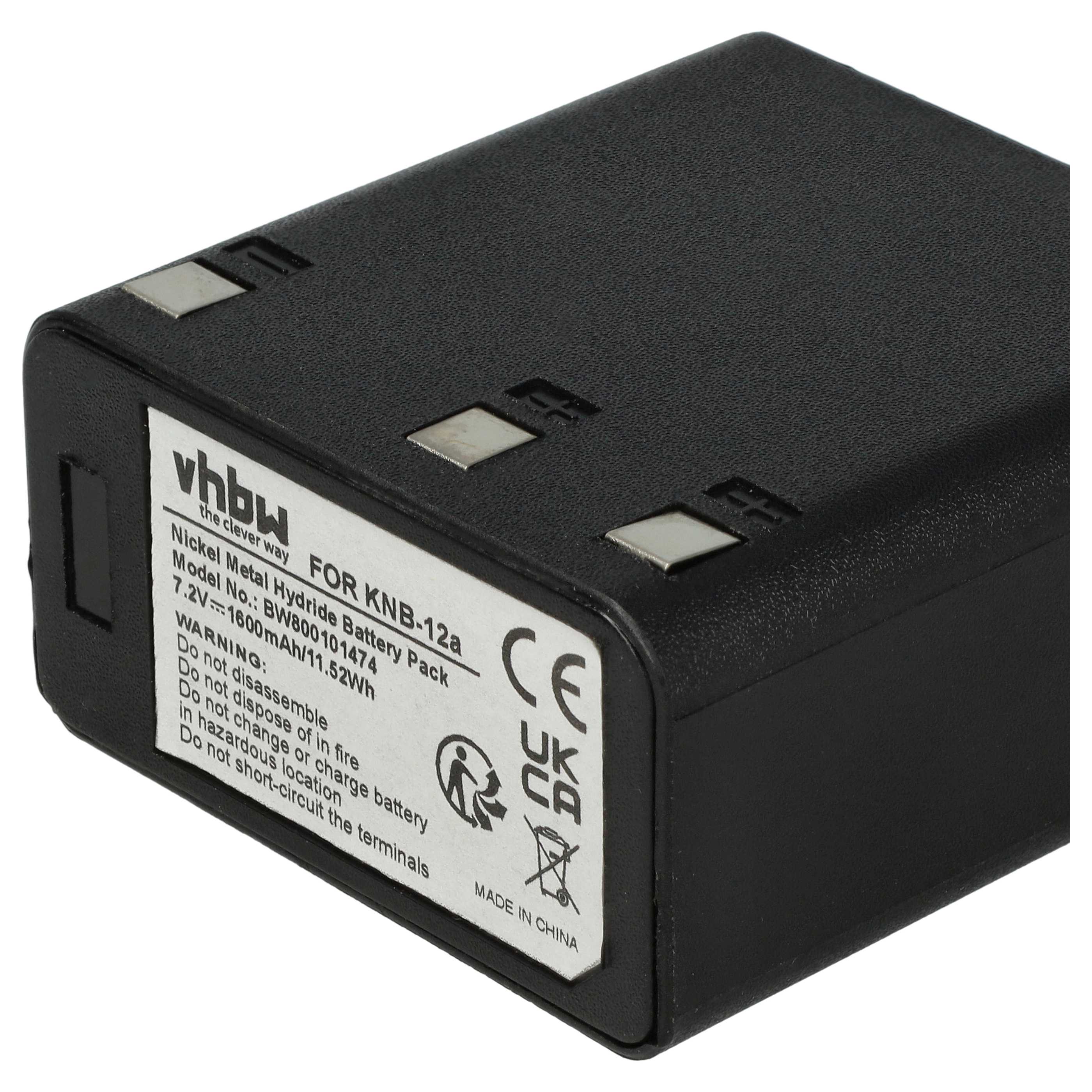Radio Battery replaces KNB-12a - 1600 mAh 7.2 V NiMH