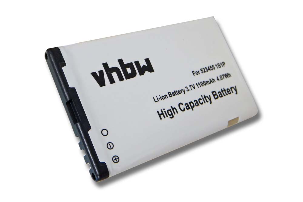 Batterie remplace Bea-Fon 523455 1S1P pour téléphone portable - 1100mAh, 3,7V, Li-ion