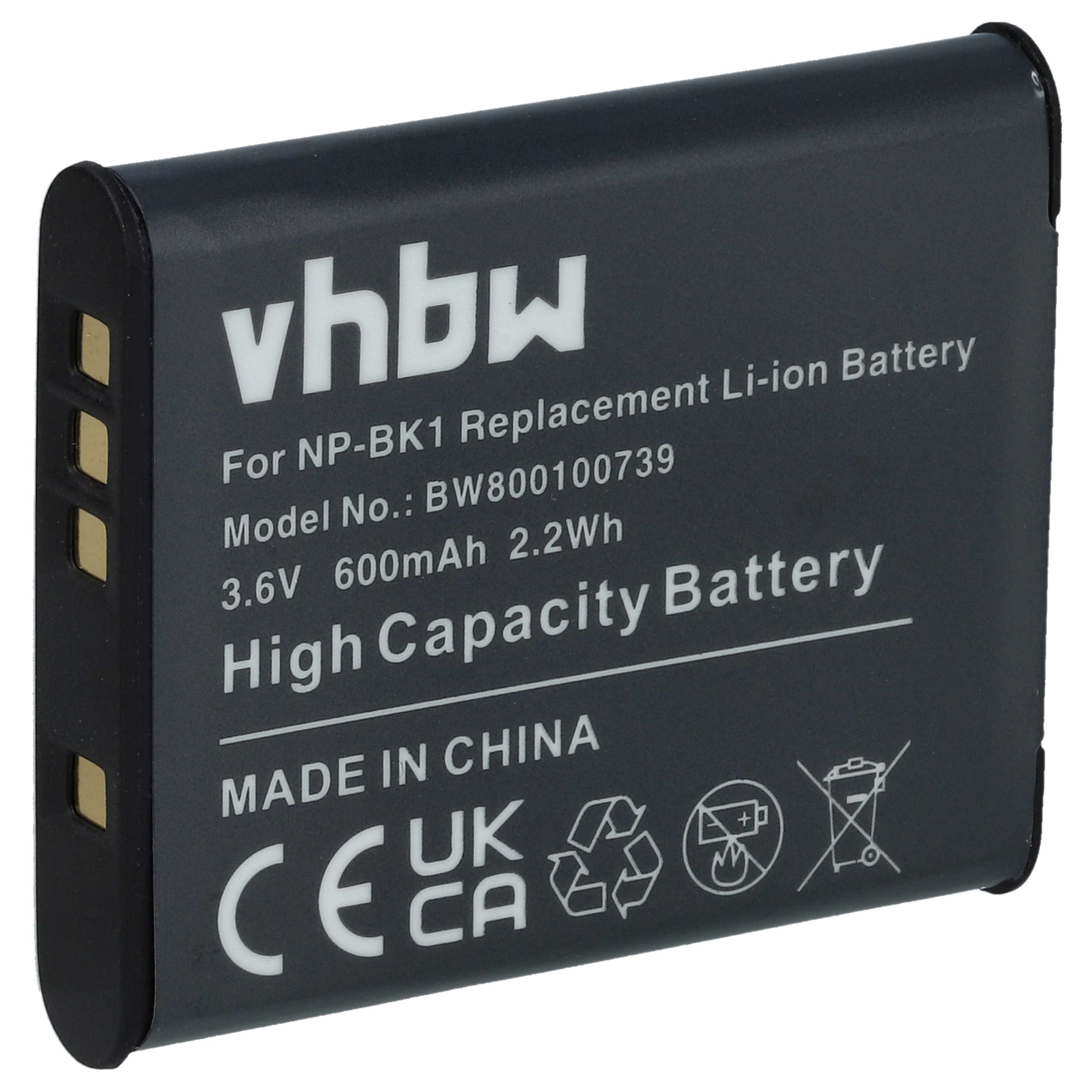 Batteria sostituisce Sony NP-FK1, NP-BK1 per fotocamera Sony - 600mAh 3,6V Li-Ion