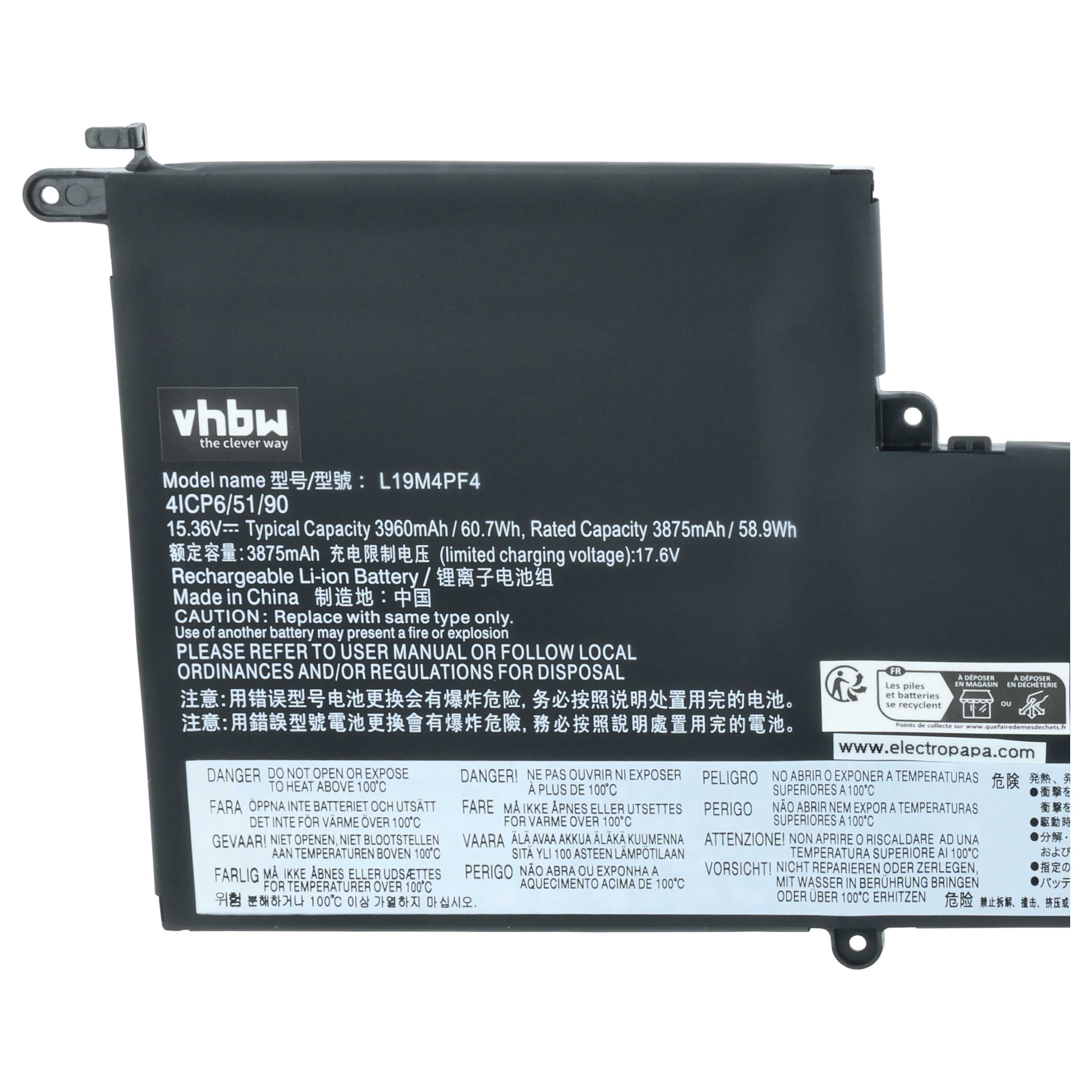 Akumulator do laptopa zamiennik Lenovo 5B10W65297, L19C4PF4, 5B10W65273, 5B10W65276 - 3850 mAh 15,36 V LiPo