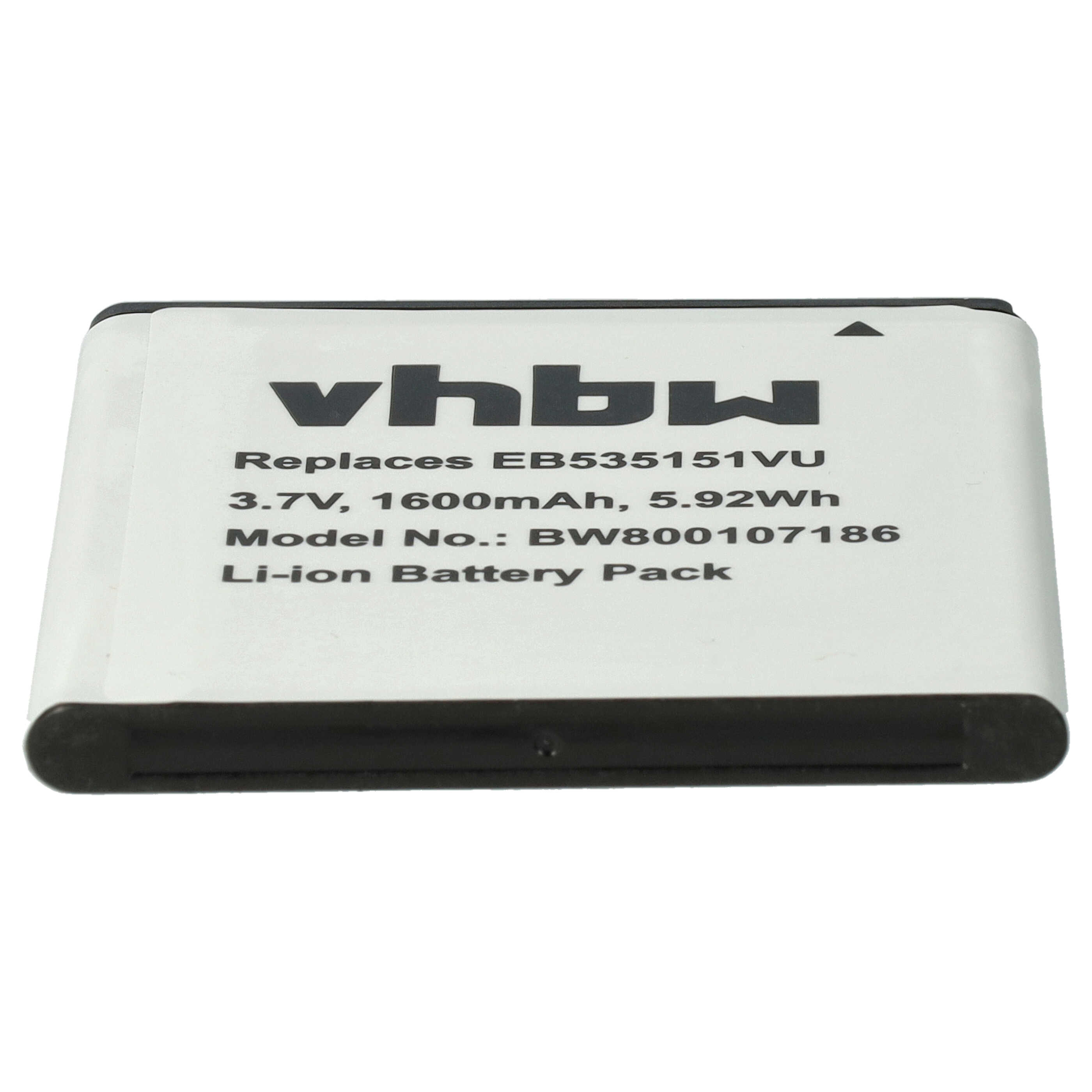 Batterie remplace Samsung EB535151VU, EB535151VUBSTD pour téléphone portable - 1600mAh, 3,7V, Li-ion