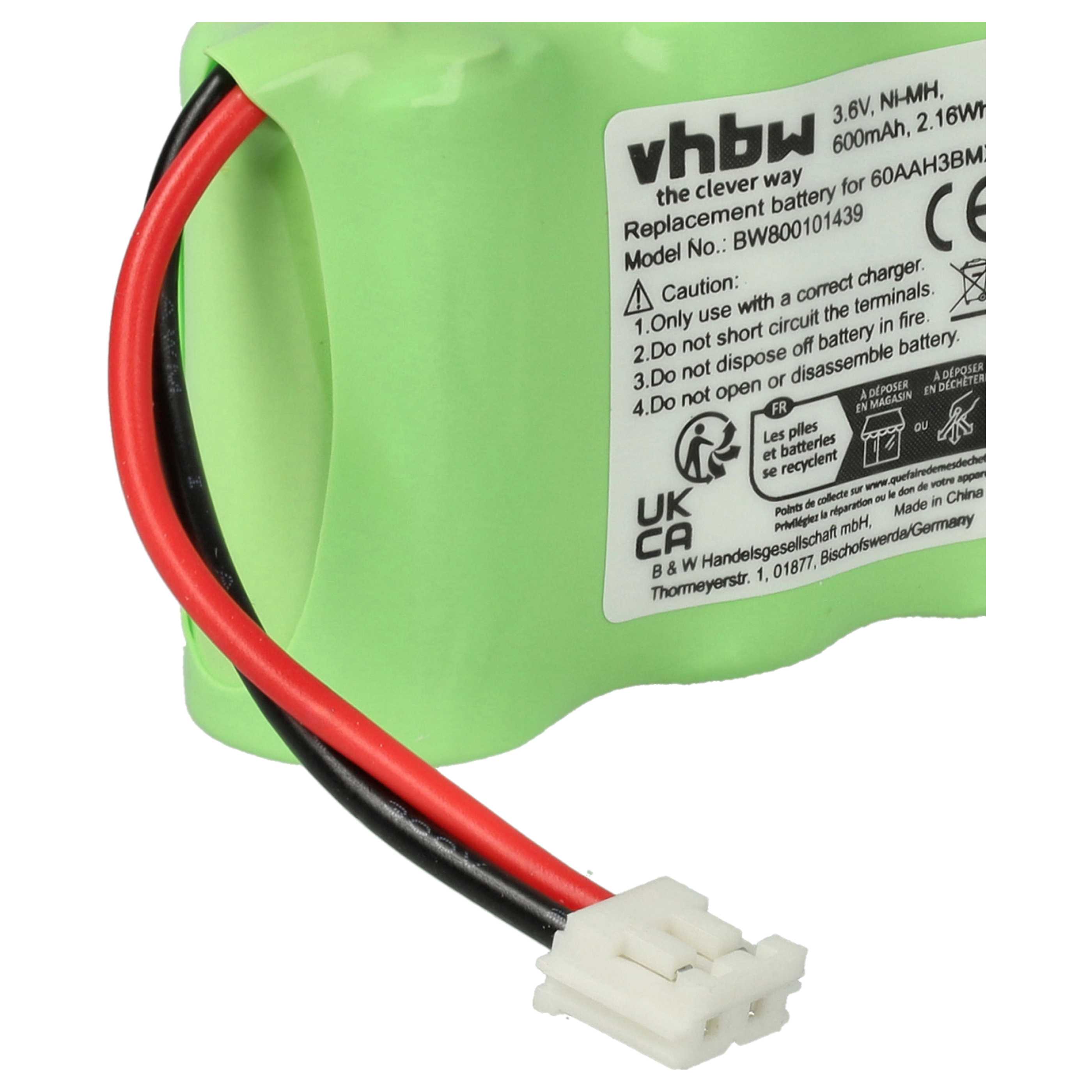 2x Batteries remplace C39453-Z5-C193, HSC22, 60AAH3BMX pour téléphone Telecom Italia - 600mAh 3,6V NiMH
