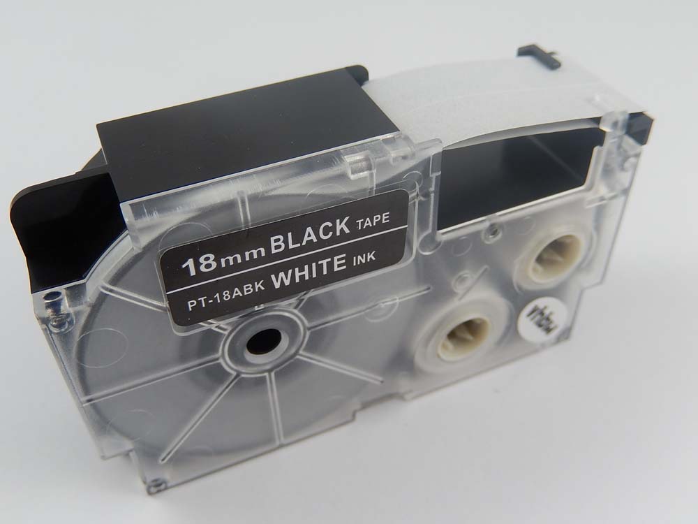 Cassetta nastro sostituisce Casio XR-18ABK1, XR-18ABK per etichettatrice 18mm bianco - nero
