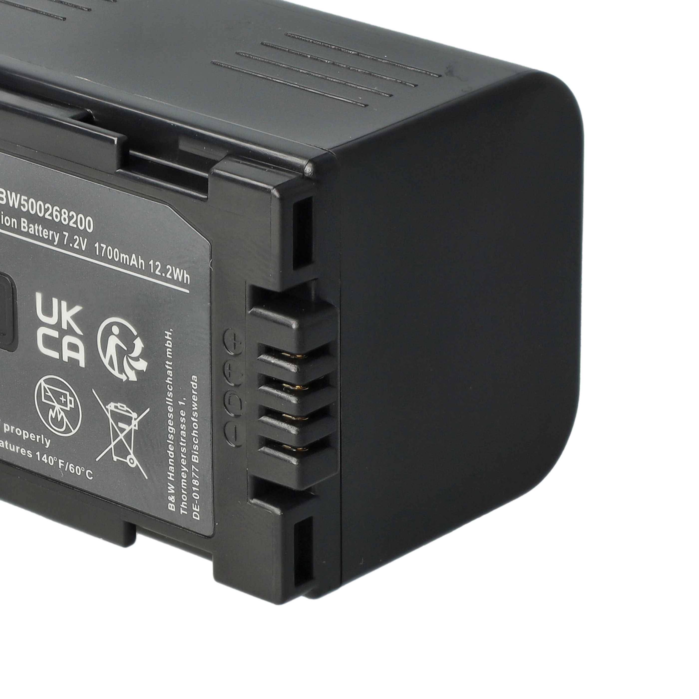 Videocamera 3x Battery replaces Hitachi DZ-BP16, DZ-BP28 - 1700 mAh 7.2 V Li-Ion