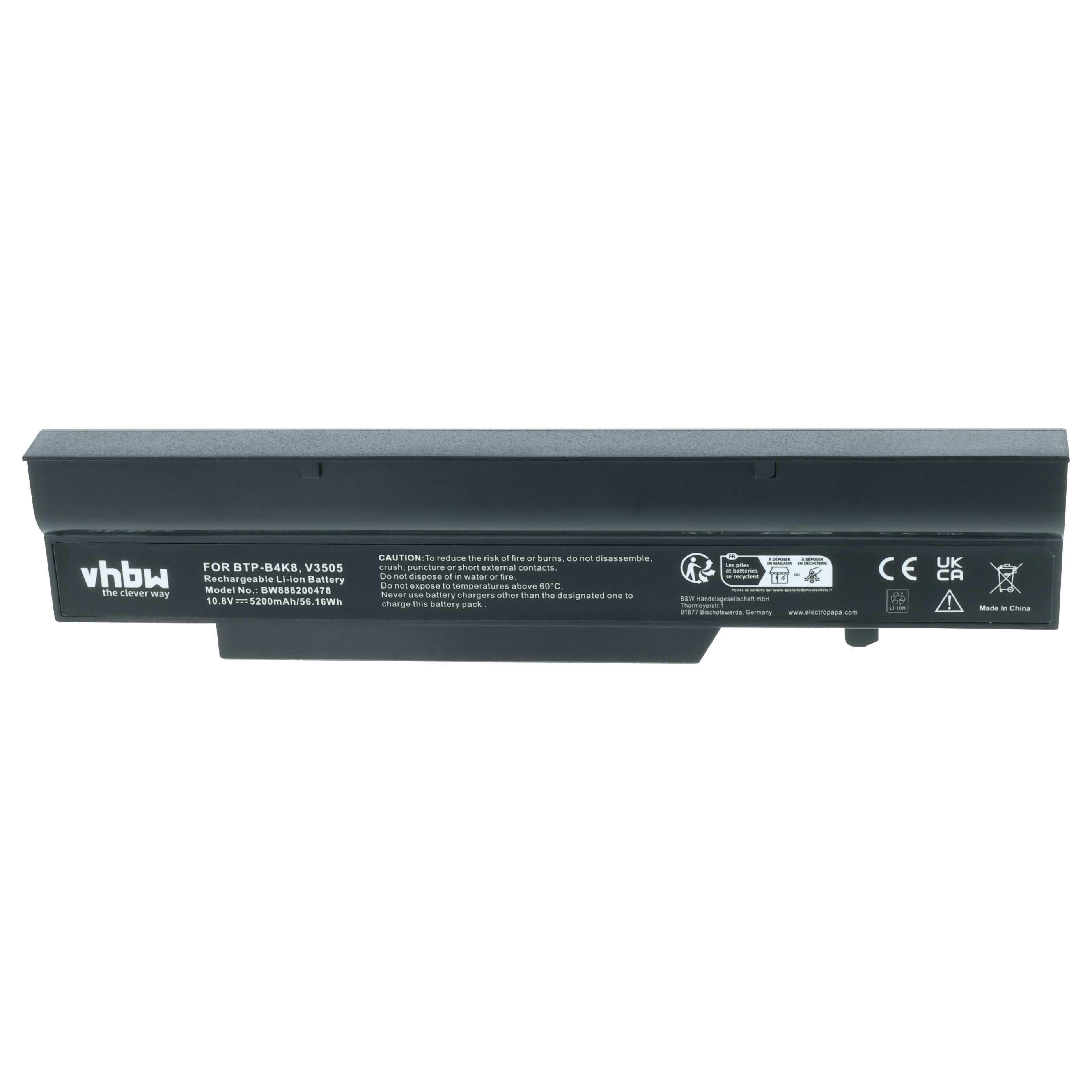 Akumulator do laptopa zamiennik Fujitsu 3UR18650-2-T0169, 0.4U50T.011 - 5200 mAh 10,8 V LiPo, czarny
