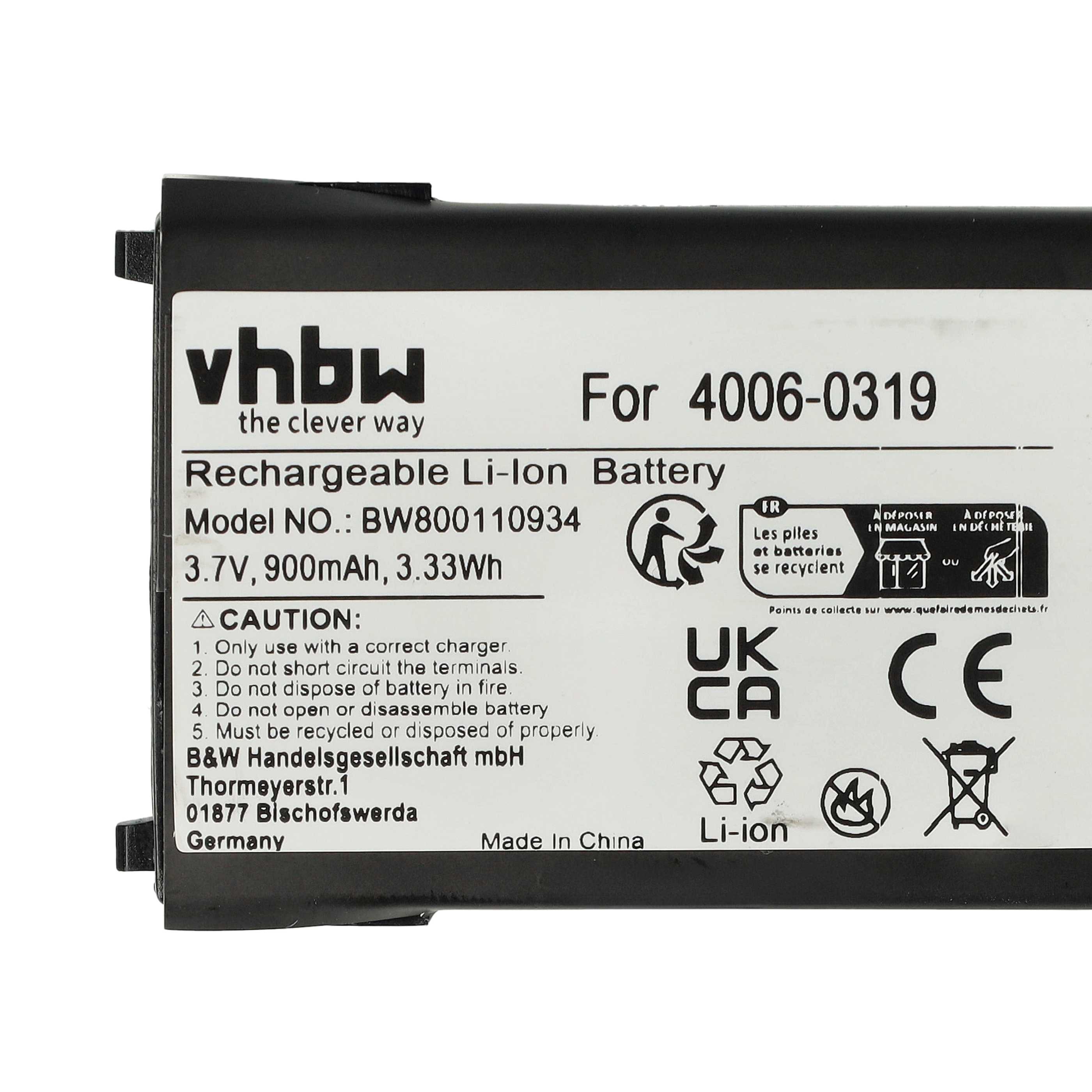 5x Battery replaces Datalogic 95A201004 for Unitech Barcode Scanner POS - 900 mAh 3.7 V