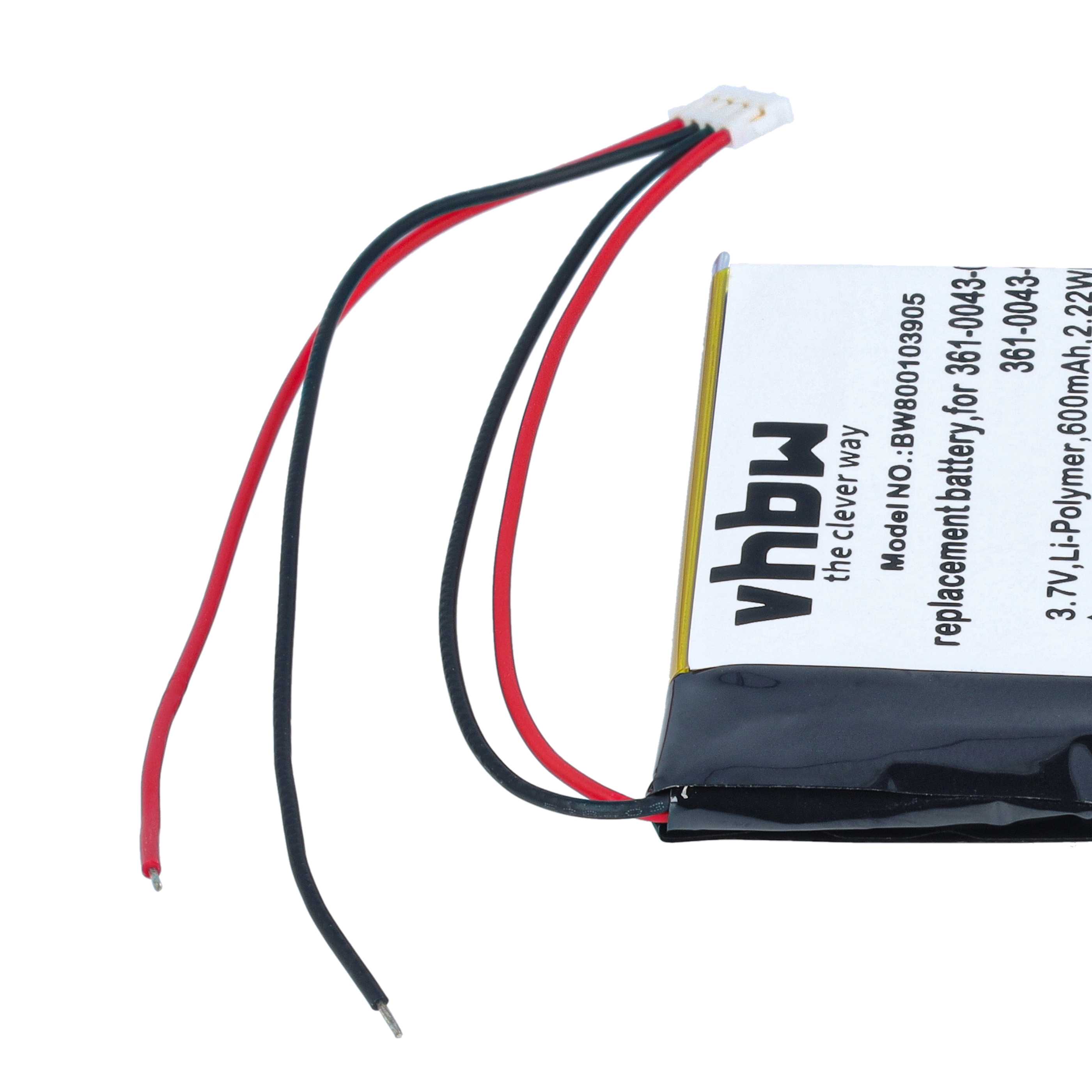GPS Navigation-Akku als Ersatz für Garmin 361-00043-00, 361-0043-00, 361-00043-01 - 600mAh 3,7V Li-Ion
