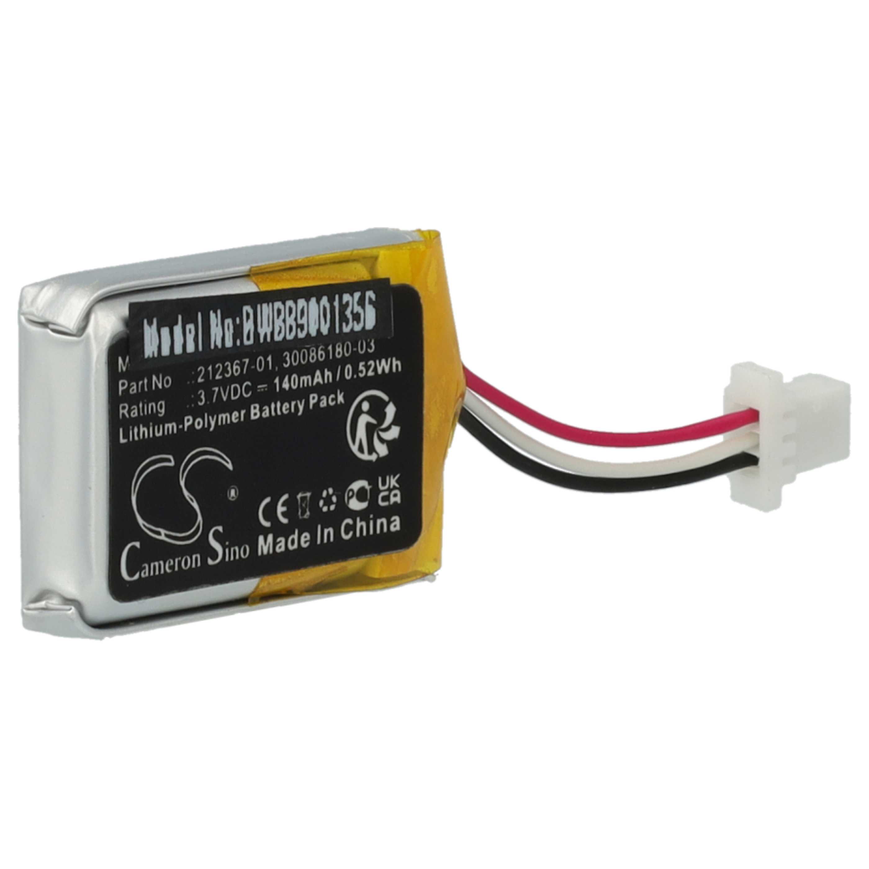 2x Akumulator do słuchawek bezprzewodowych zamiennik Plantronics 212367-01 - 140 mAh 3,7 V LiPo
