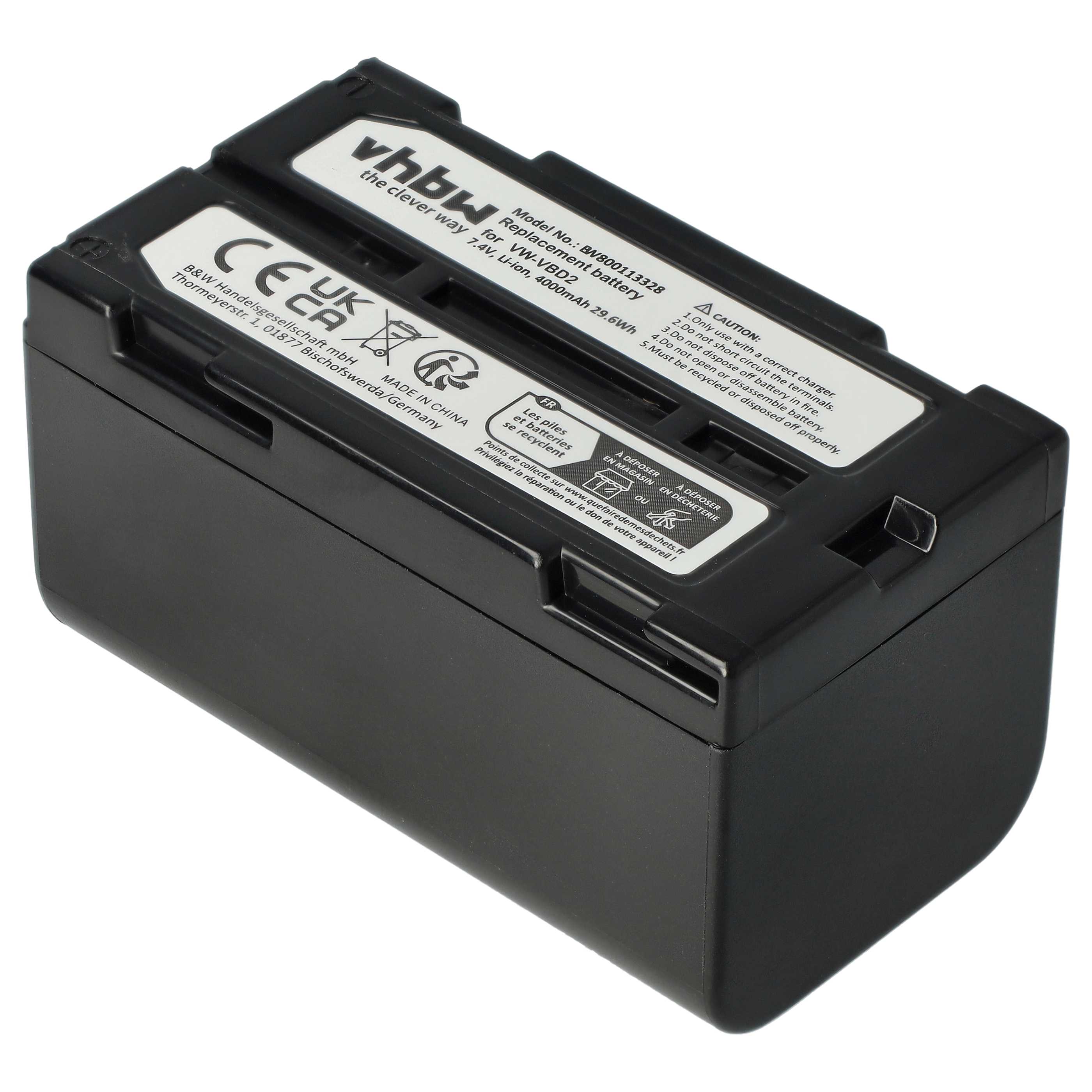 Batteria per videocamera sostituisce Hitachi VM-BPL13J, VM-BPL13A, VM-BPL13, M-BPL30 - 4000mAh 7,4V Li-Ion