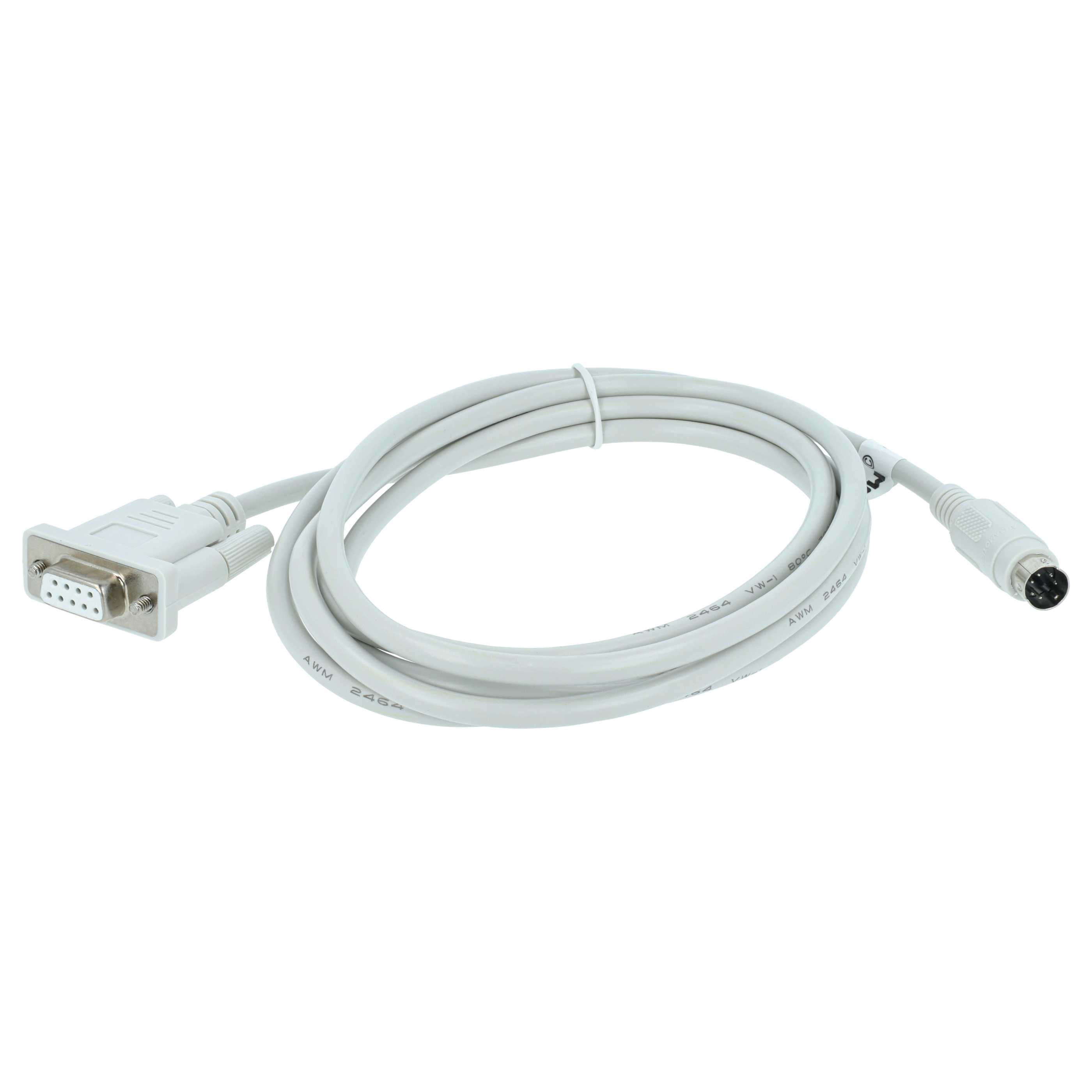 Programming Lead RS-232 suitable for Mitsubishi MELSEC QC30R2, Q-Series PC & Peripherals - Adapter 190cm, Grey