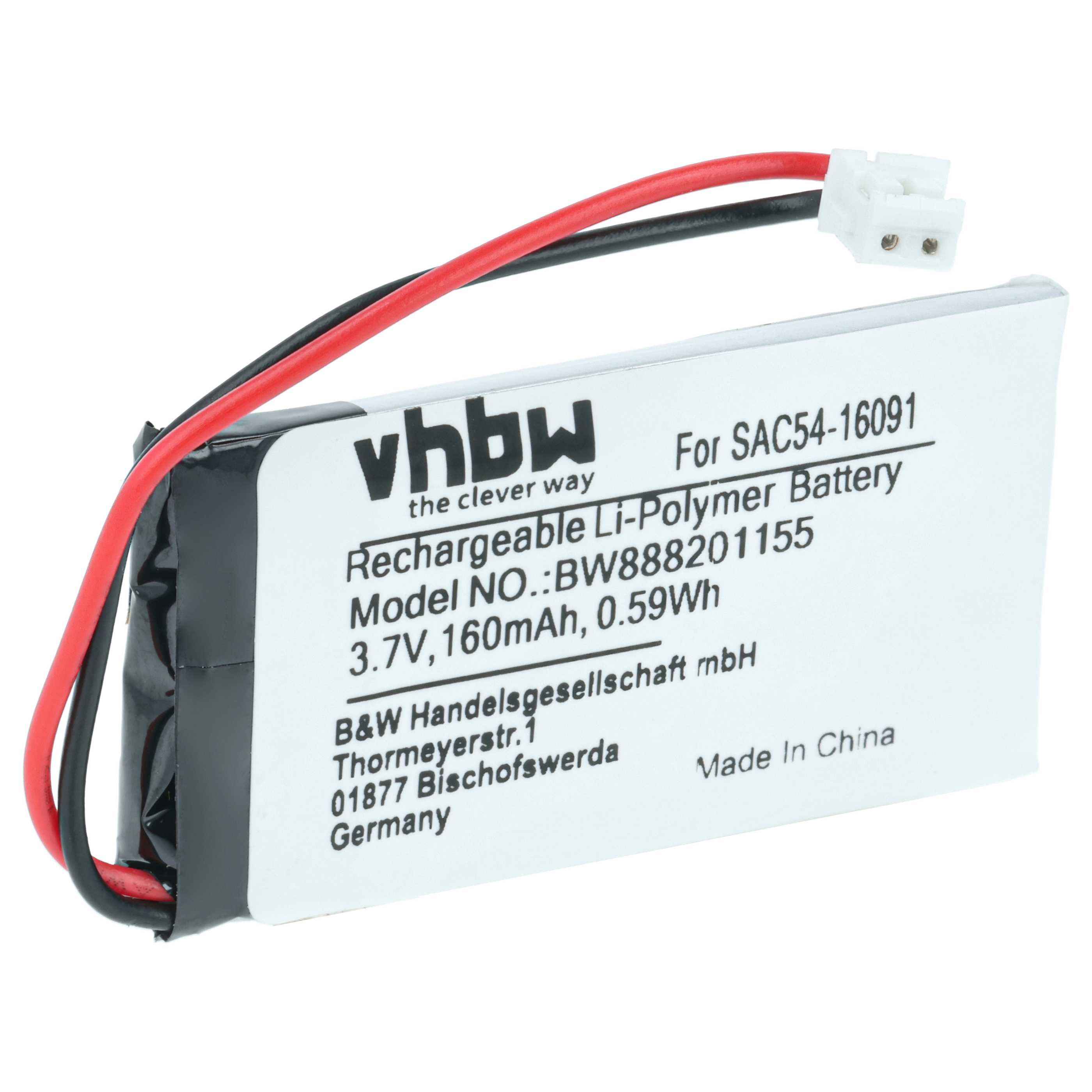Dog Trainer Battery replaces Sportdog SAC54-16091 - 160 mAh 3.7 V Li-polymer