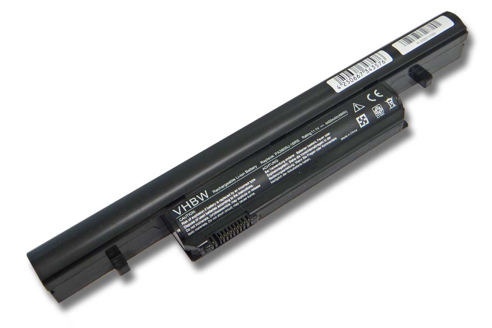 Batterie remplace Toshiba PA3905U-1BRS, PA3904U-1BRS pour ordinateur portable - 4400mAh 11,1V Li-ion, noir