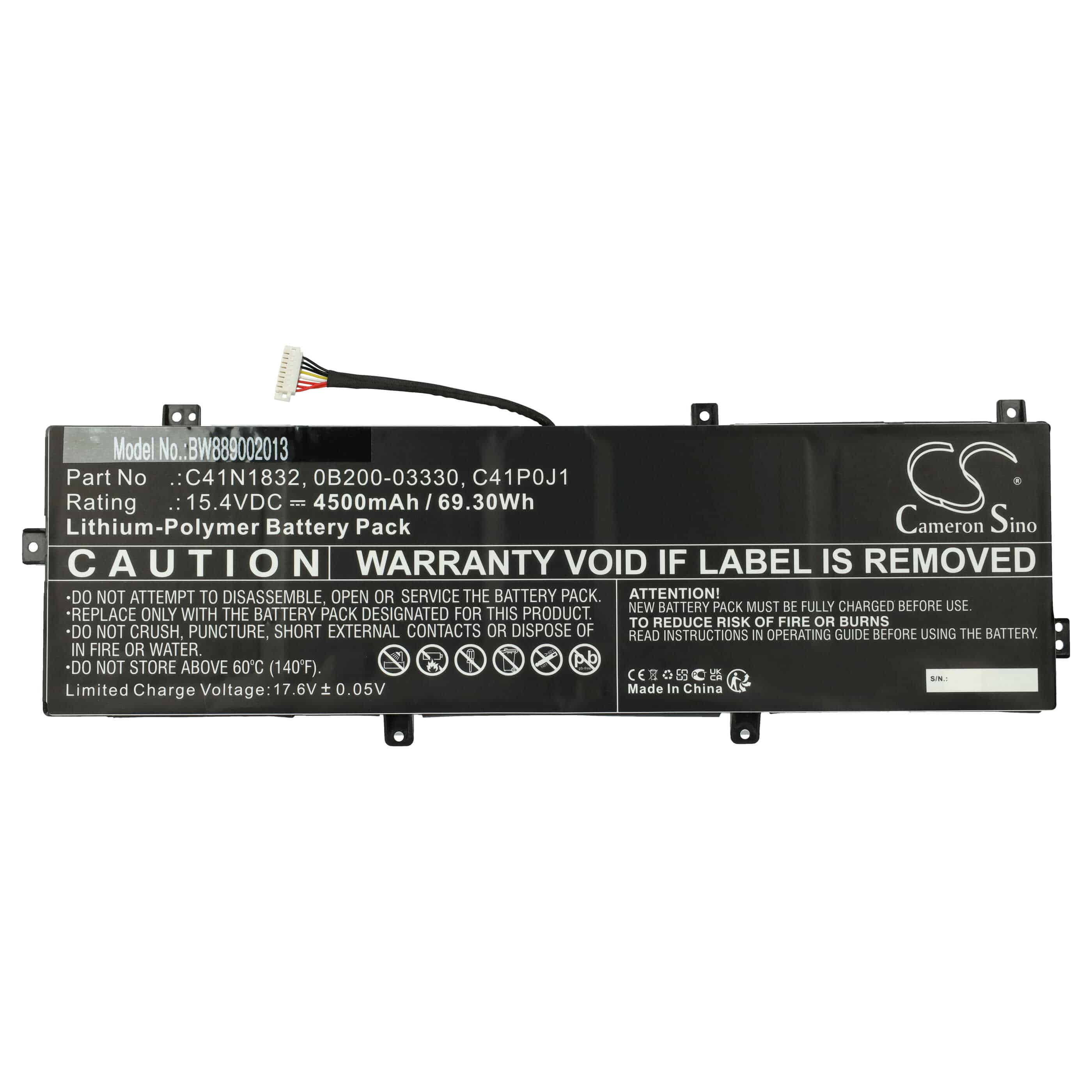 Akumulator do laptopa zamiennik Asus 0B200-03330, 0B200-03330100 - 4500 mAh 15,4 V LiPo, czarny