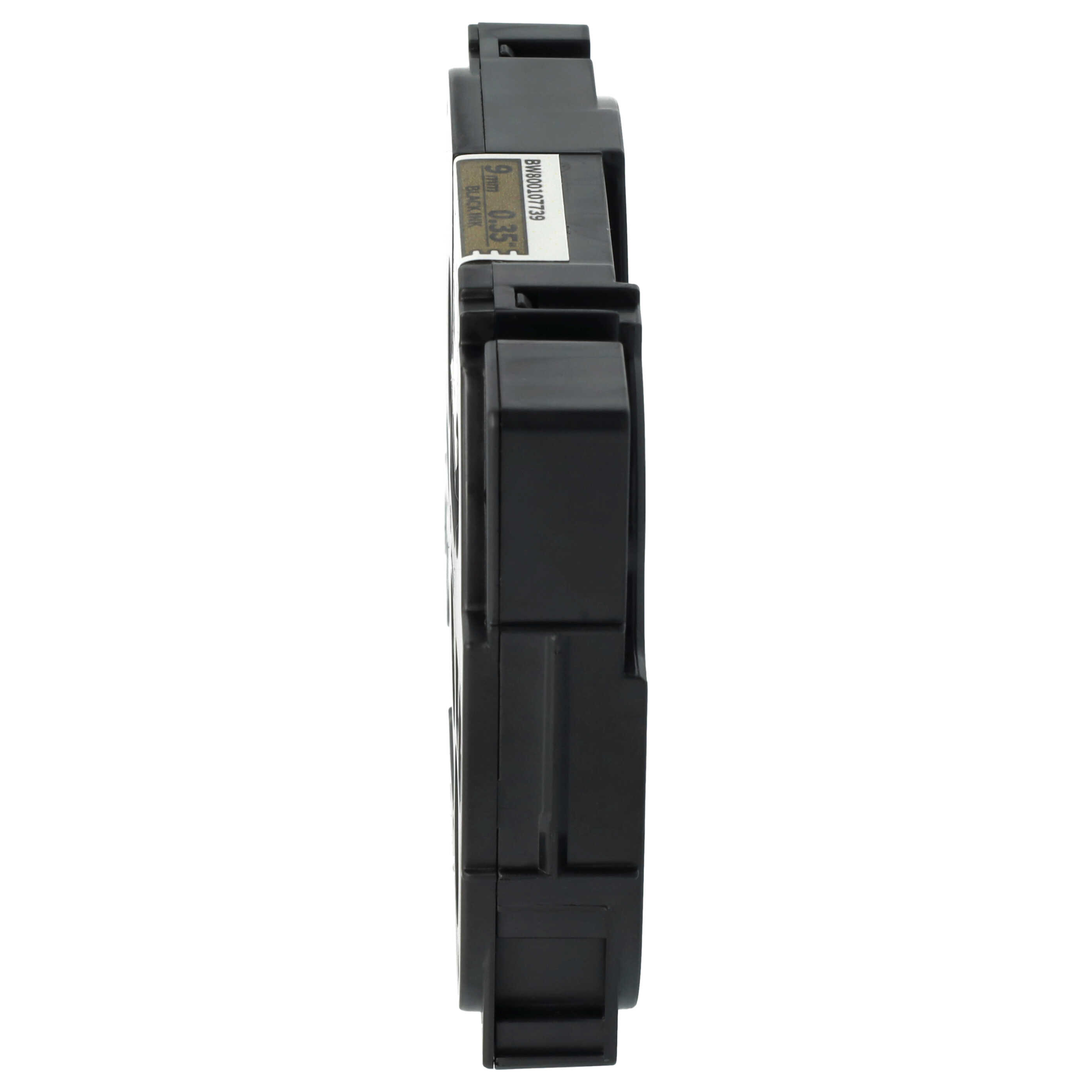 Cassette à ruban remplace Brother TZE-821 - 9mm lettrage Noir ruban Or